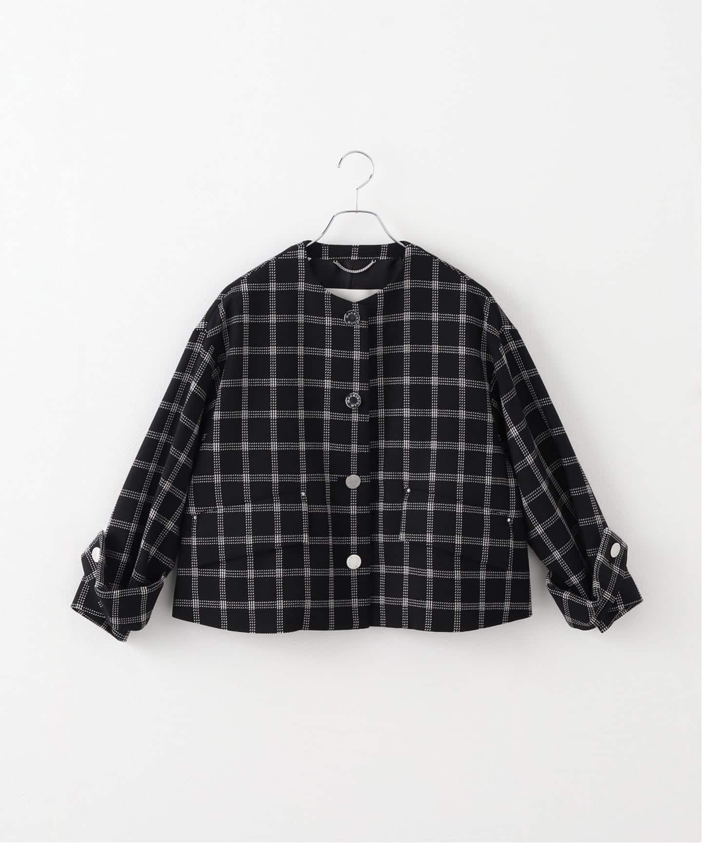 ♡美品♡JOURNAL STANDARD ツイードジャケット ノーカラー 黒 ツイードジャケット 黒 ノーカラージャケット[品番：JSFW0014242