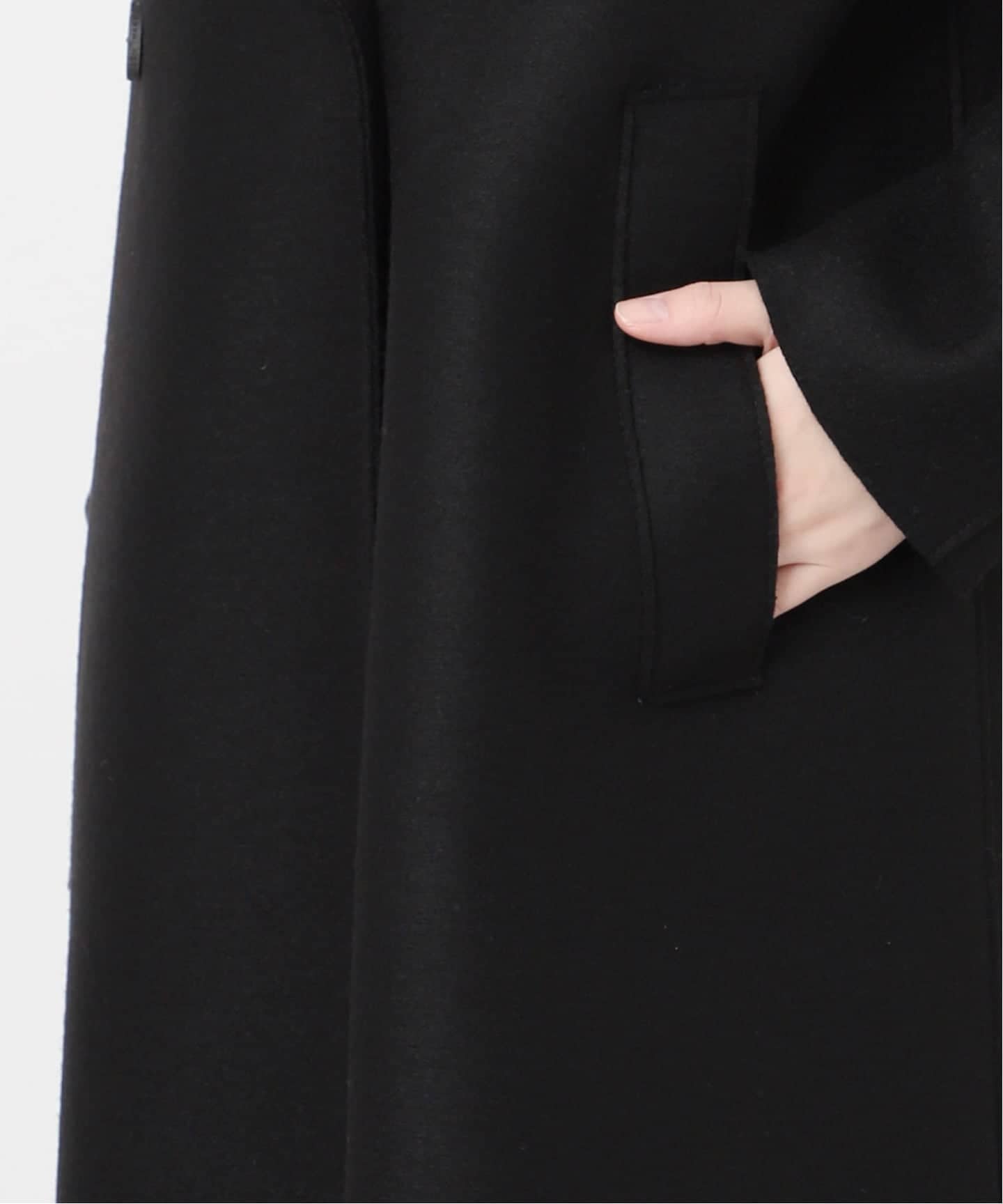 別注【HARRIS WHARF LONDON】Women hooded coat pressed woo：コート