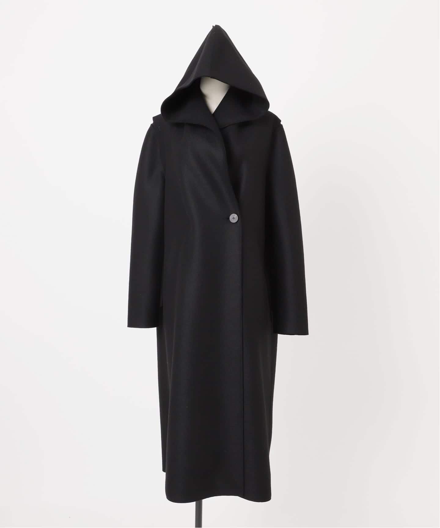 別注【HARRIS WHARF LONDON】Women hooded coat pressed woo：コート
