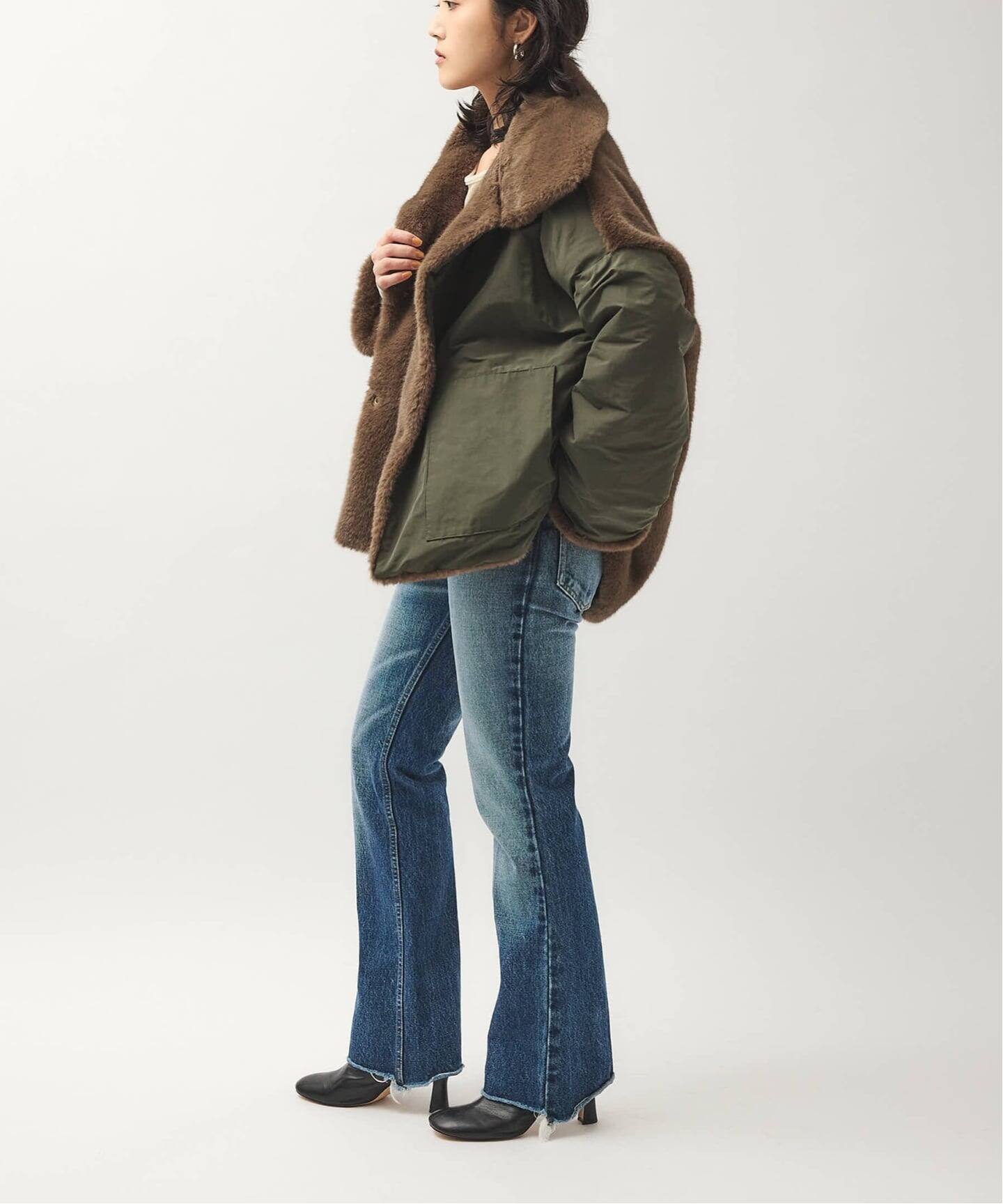 COLLECTION PRIVEE?】 WOMAN ECO-FUR JACKET:ジャケット(その他 COLLECTION PRIVEE?】 WOMAN ECO-FUR JACKET:ジャケット(その他