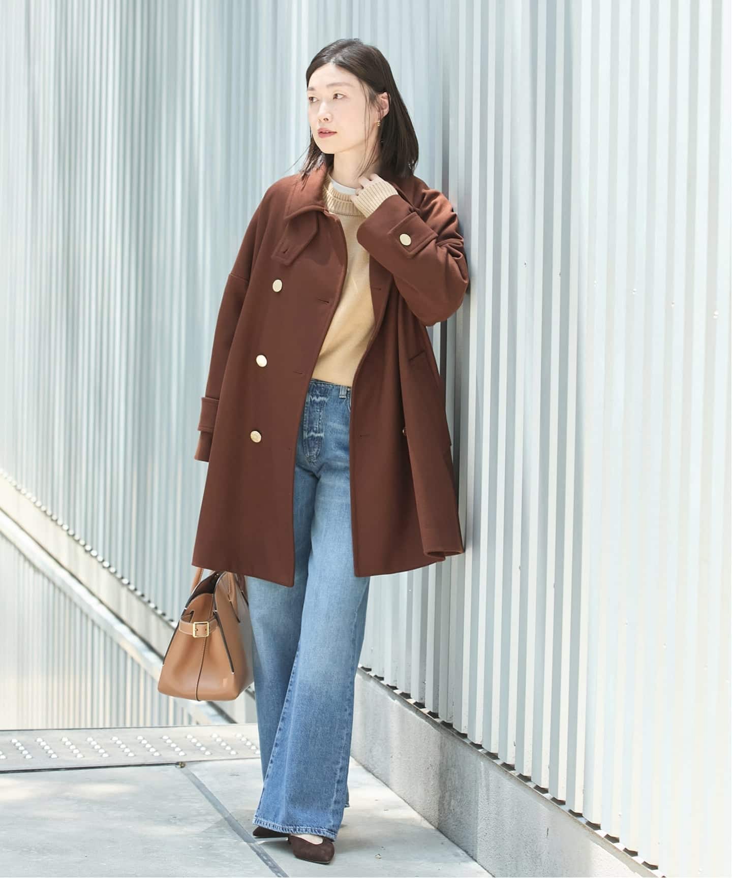 【美品】MACKINTOSH ダブルPコート　ロングコート　ネイビー セール】 ダブルフェイスメルトンステンカラーピーコート