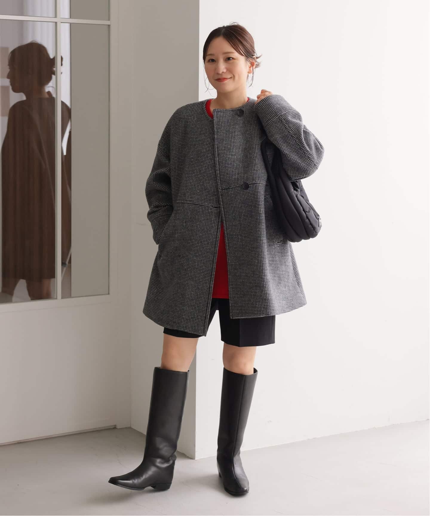 JOURNAL STANDARD スーパー140ビーバーノーカラーミドルコート スーパー140ビーバーノーカラーミドルコート（ノーカラーコート