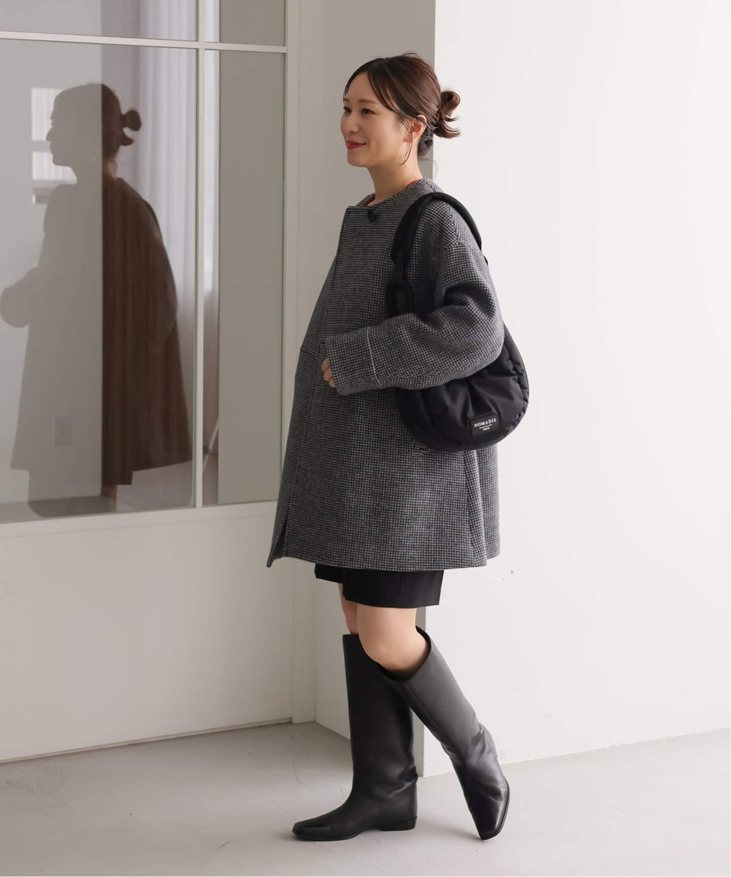 【UI様】超美品！ジャーナルスタンダード スーパー140 ビーバー コート 追加2》スーパー140ビーバーノーカラーコート（ノーカラーコート