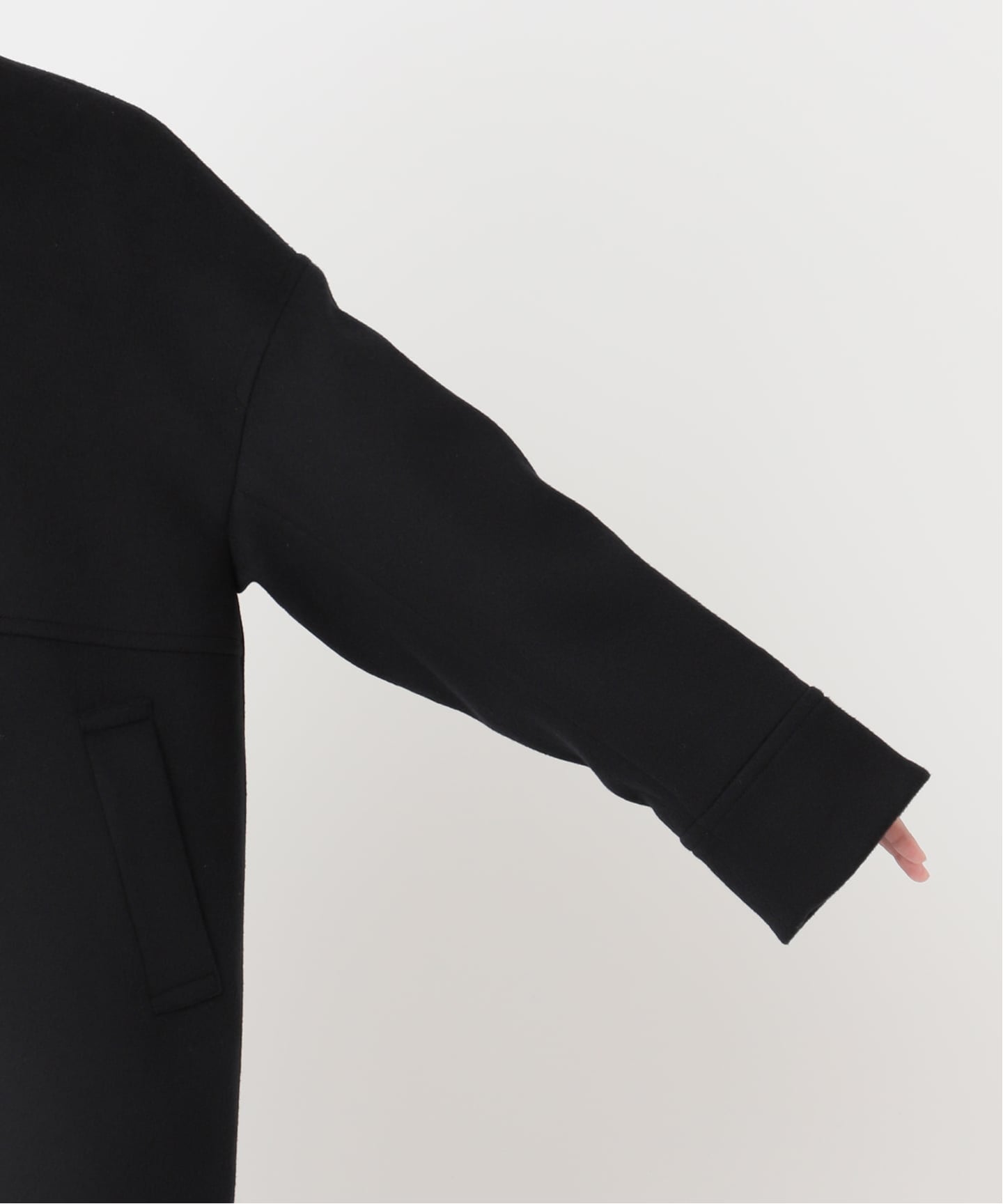 スーパー140ビーバーノーカラーミドルコート（ノーカラーコート