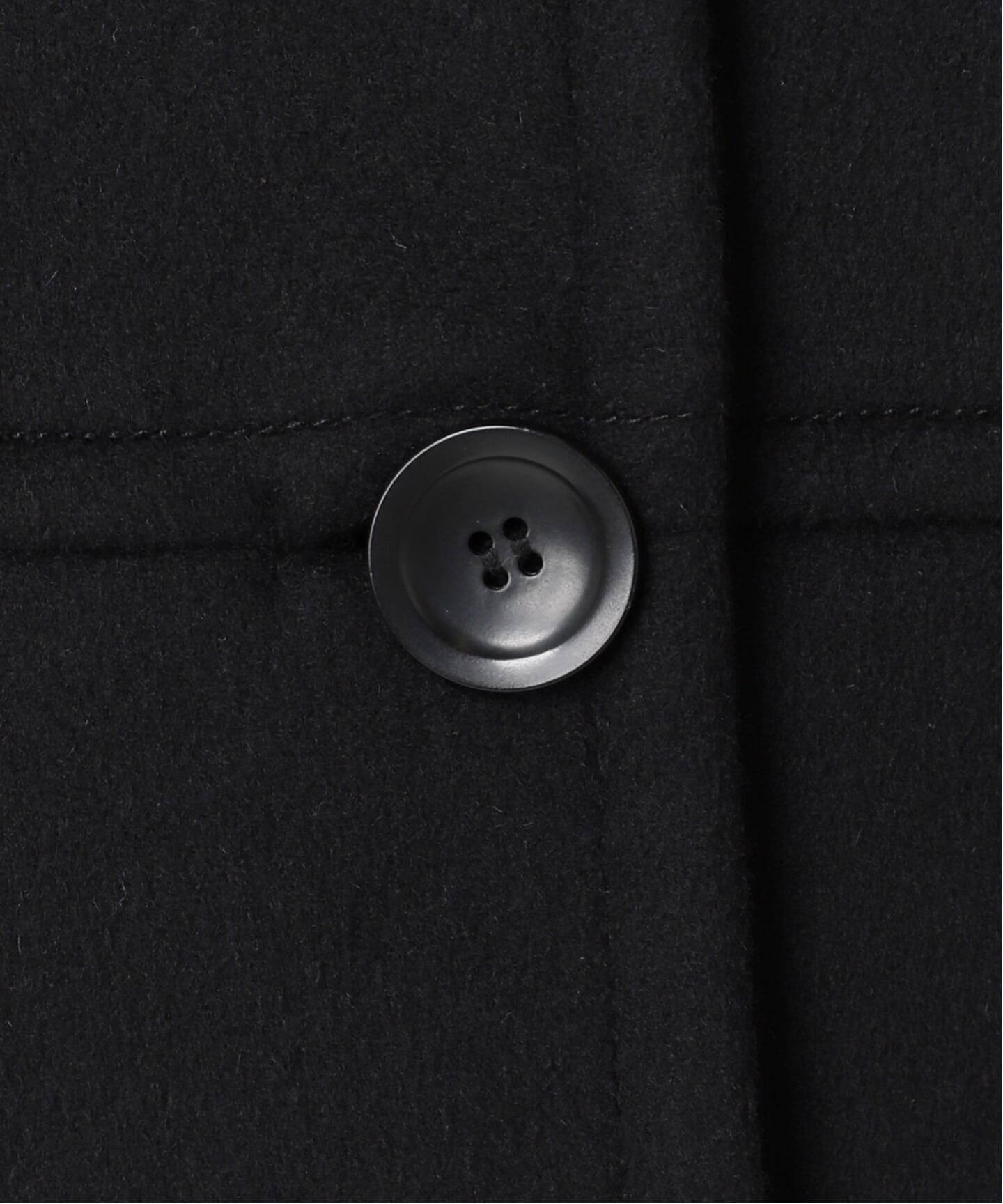 美品＊ジャーナルスタンダード スーパー140ビーバーノーカラーコート 黒 ロング JOURNAL STANDARD（ジャーナルスタンダード）の「スーパー140ビーバー