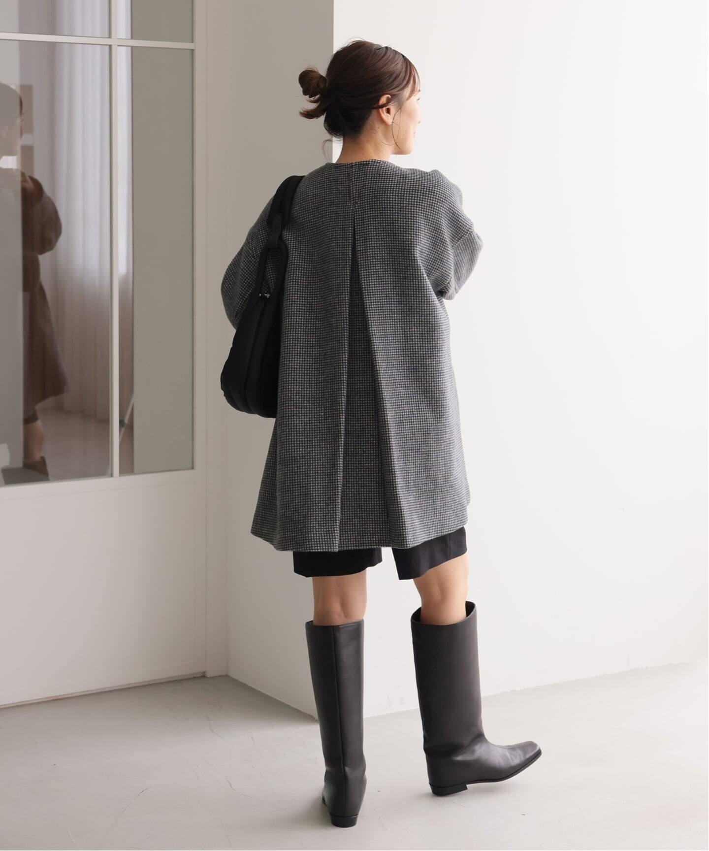 追加2》スーパー140ビーバーノーカラーミドルコート（ノーカラーコート