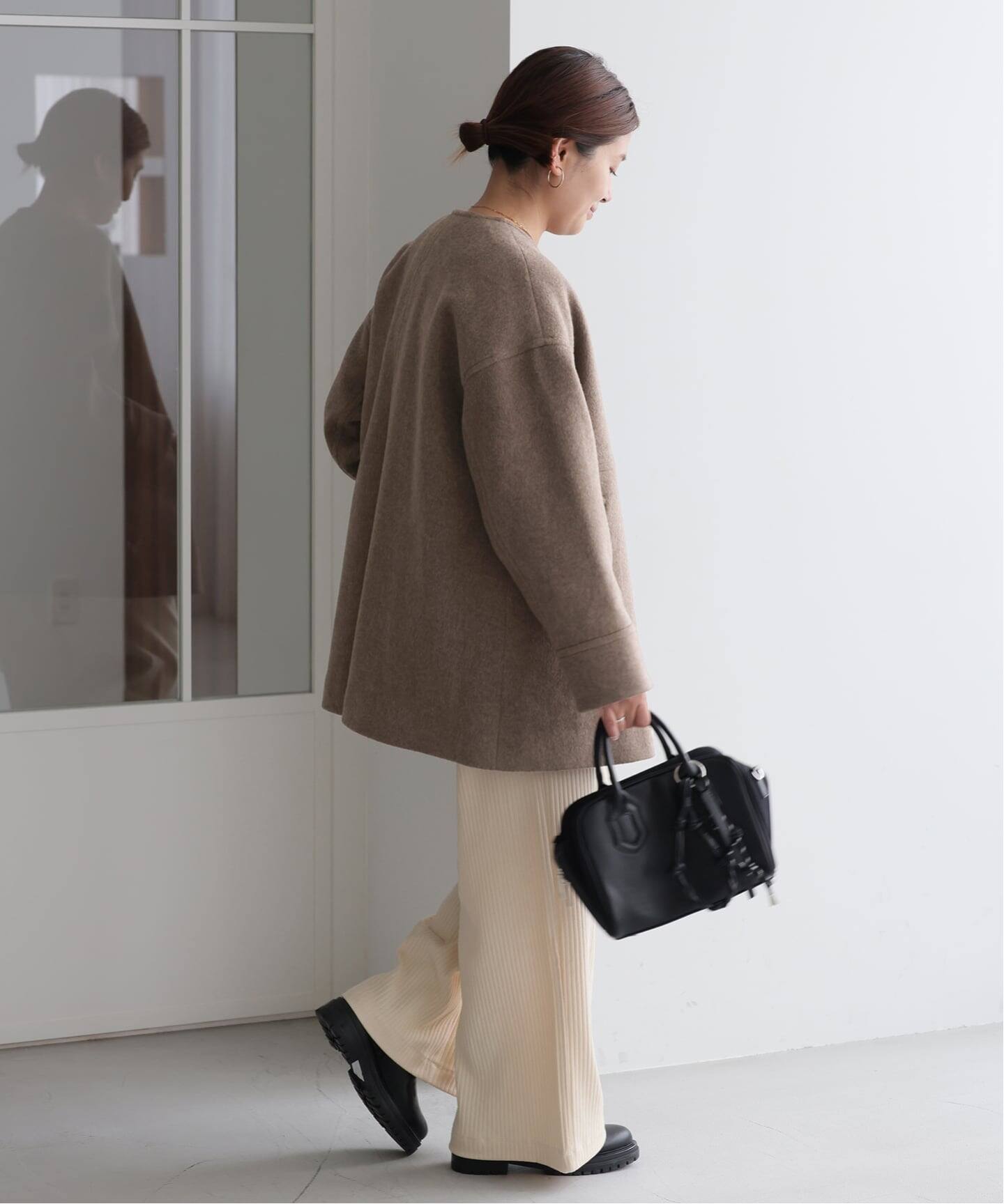 追加2》スーパー140ビーバーノーカラーミドルコート（ノーカラーコート