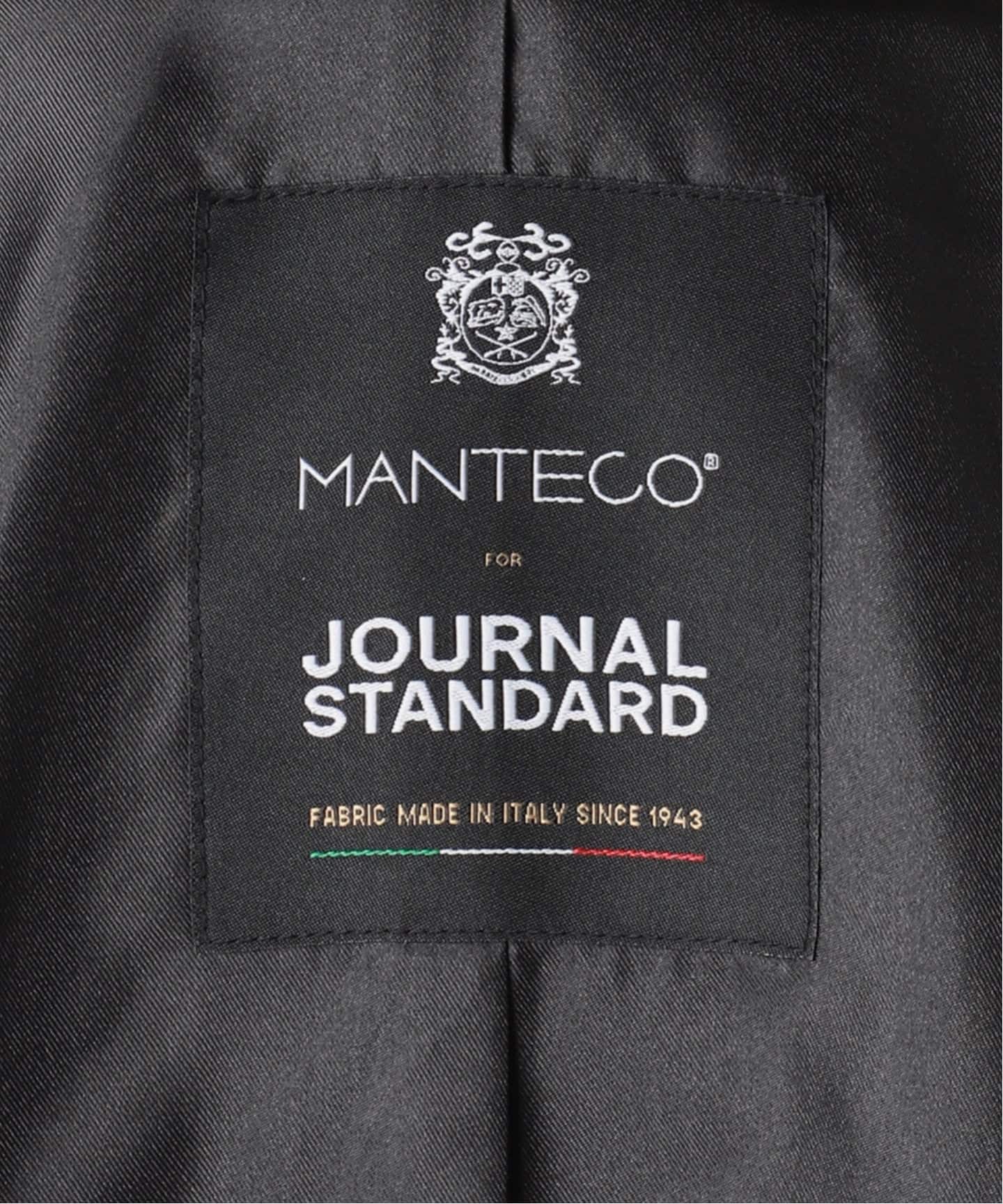 MANTECO ヘリンボン フレアバルカラーコート（ステンカラーコート
