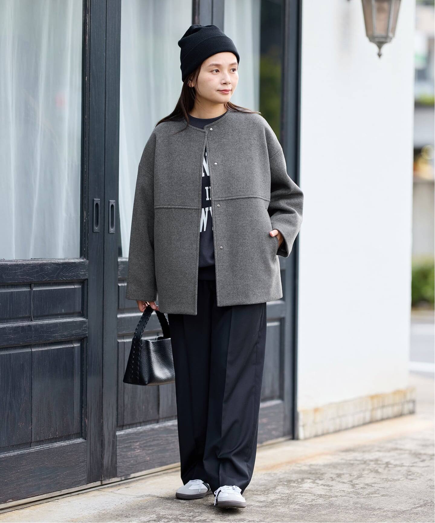 追加2》スーパー140ビーバーノーカラーショートコート（ノー