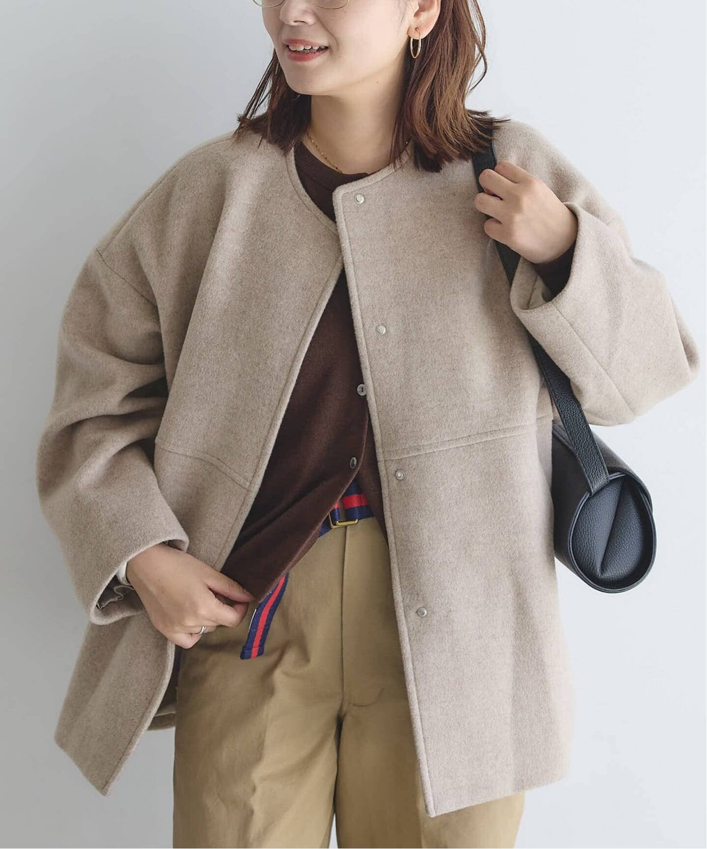 追加2》スーパー140ビーバーノーカラーショートコート（ノー