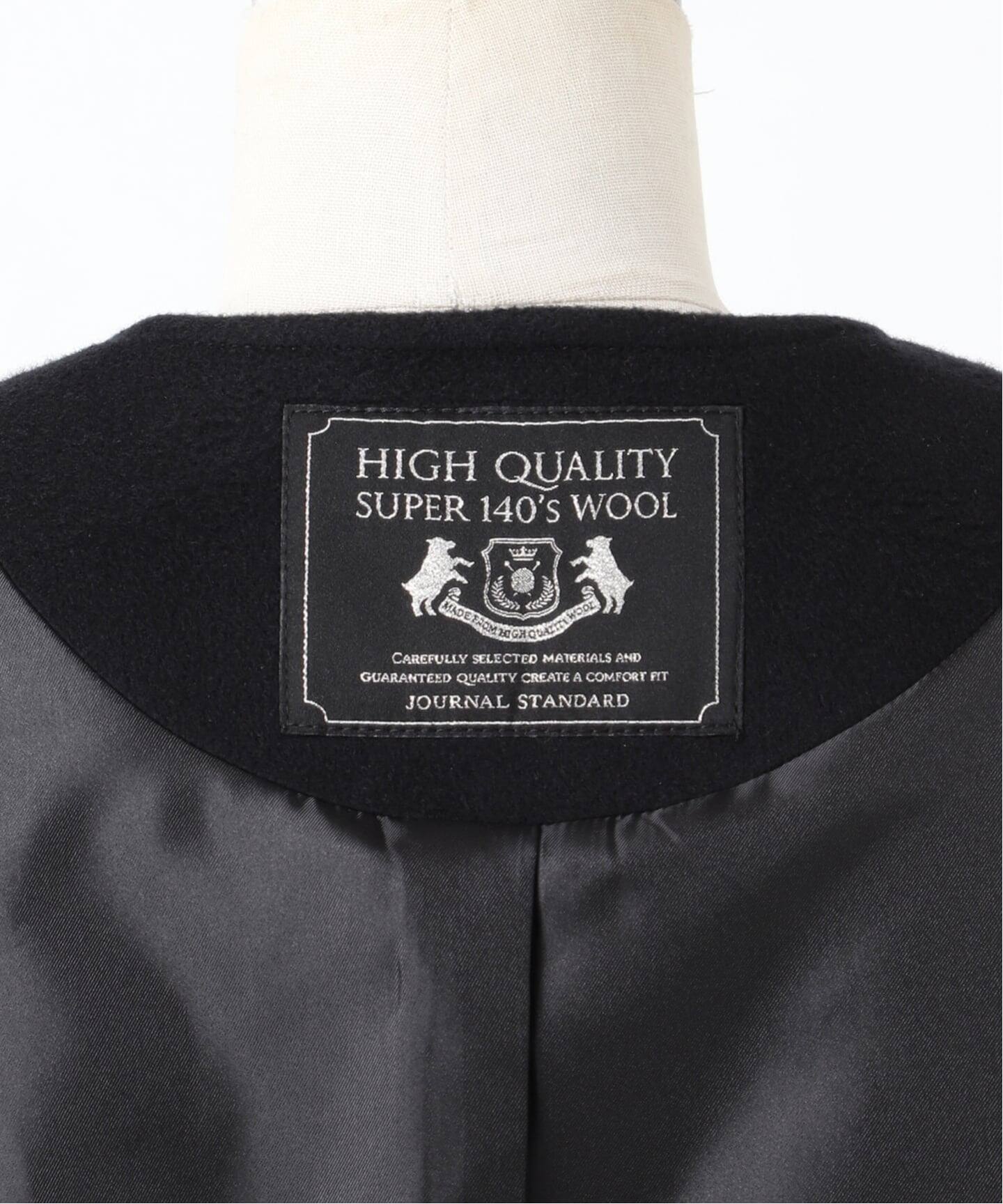 追加2》スーパー140ビーバーノーカラーショートコート（ノーカラー