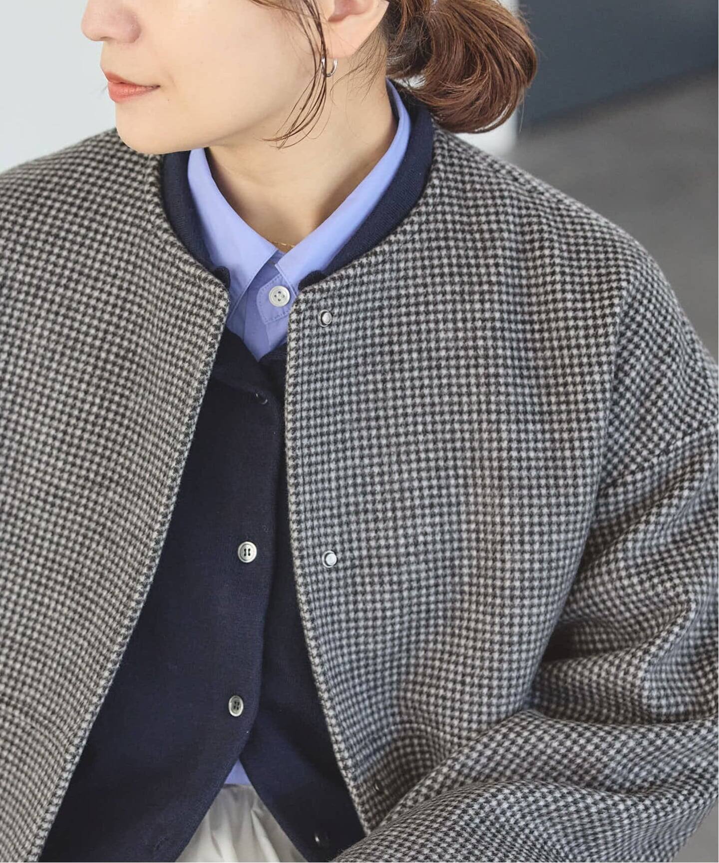 試着のみ✨2024年　スーパー140ビーバーノーカラーショートコート JOURNAL STANDARD｜スーパー140ビーバーノーカラーショートコート