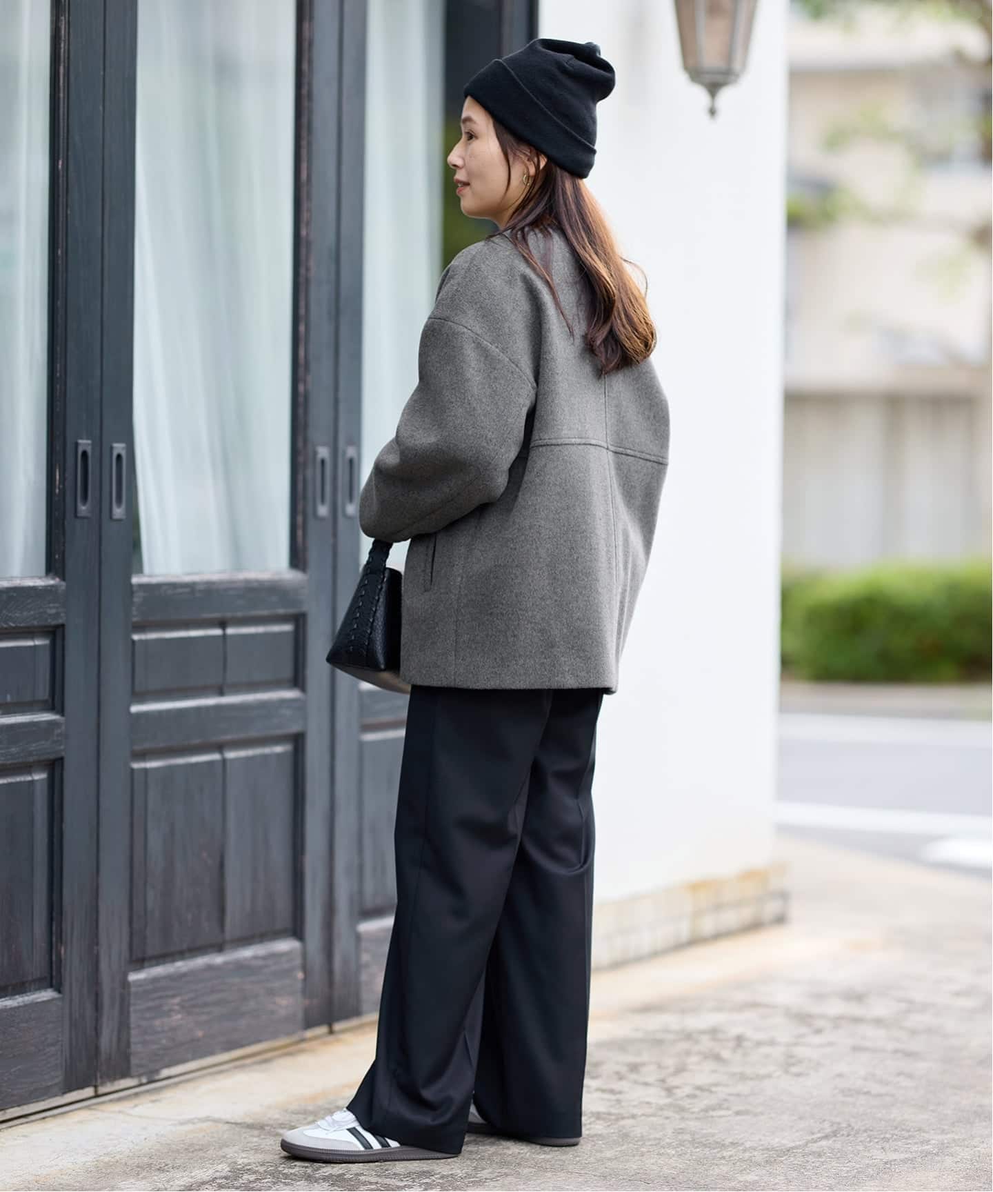 追加予約4》スーパー140ビーバーノーカラーショートコート（ノーカラー