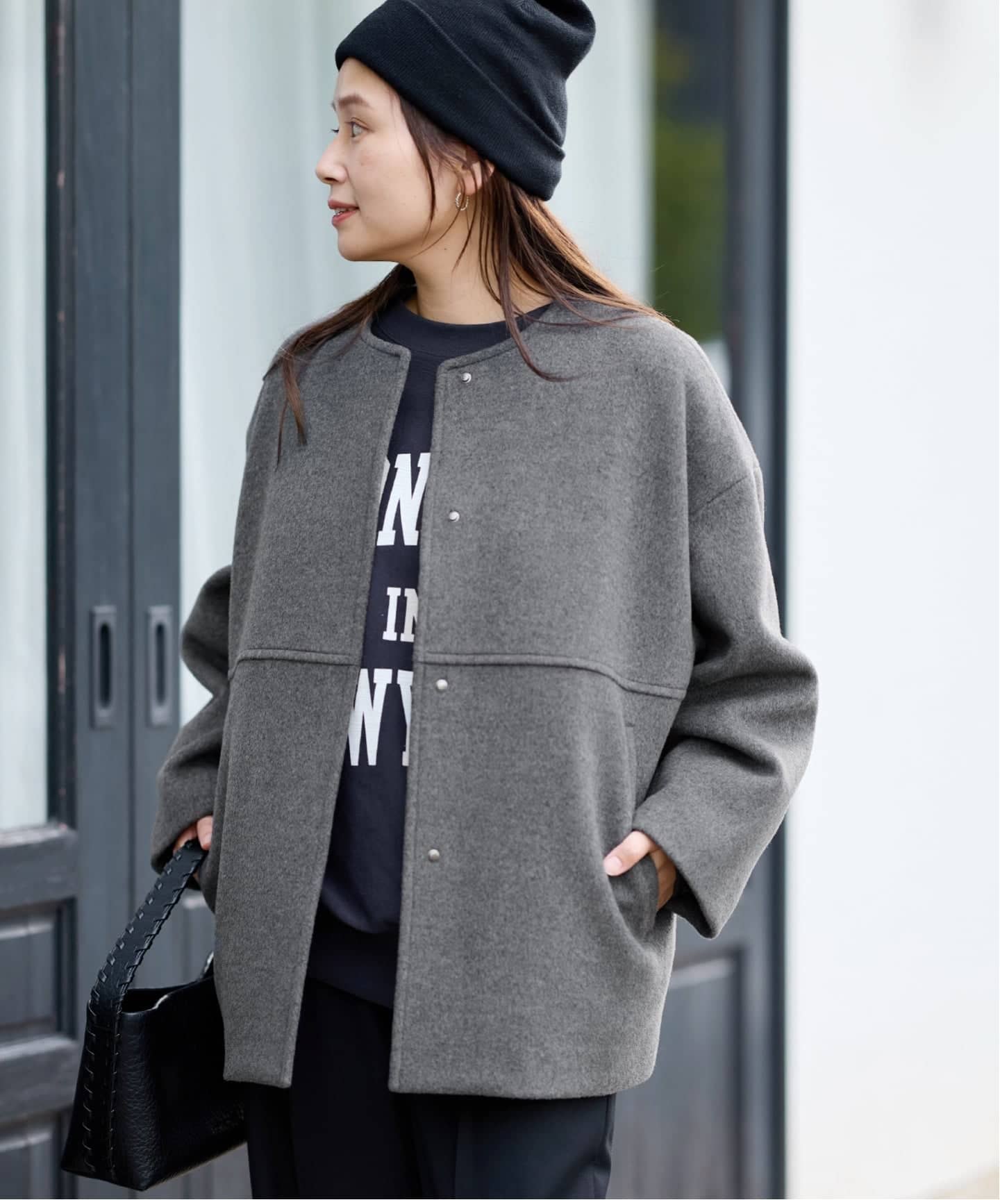 追加予約4》スーパー140ビーバーノーカラーショートコート（ノーカラー