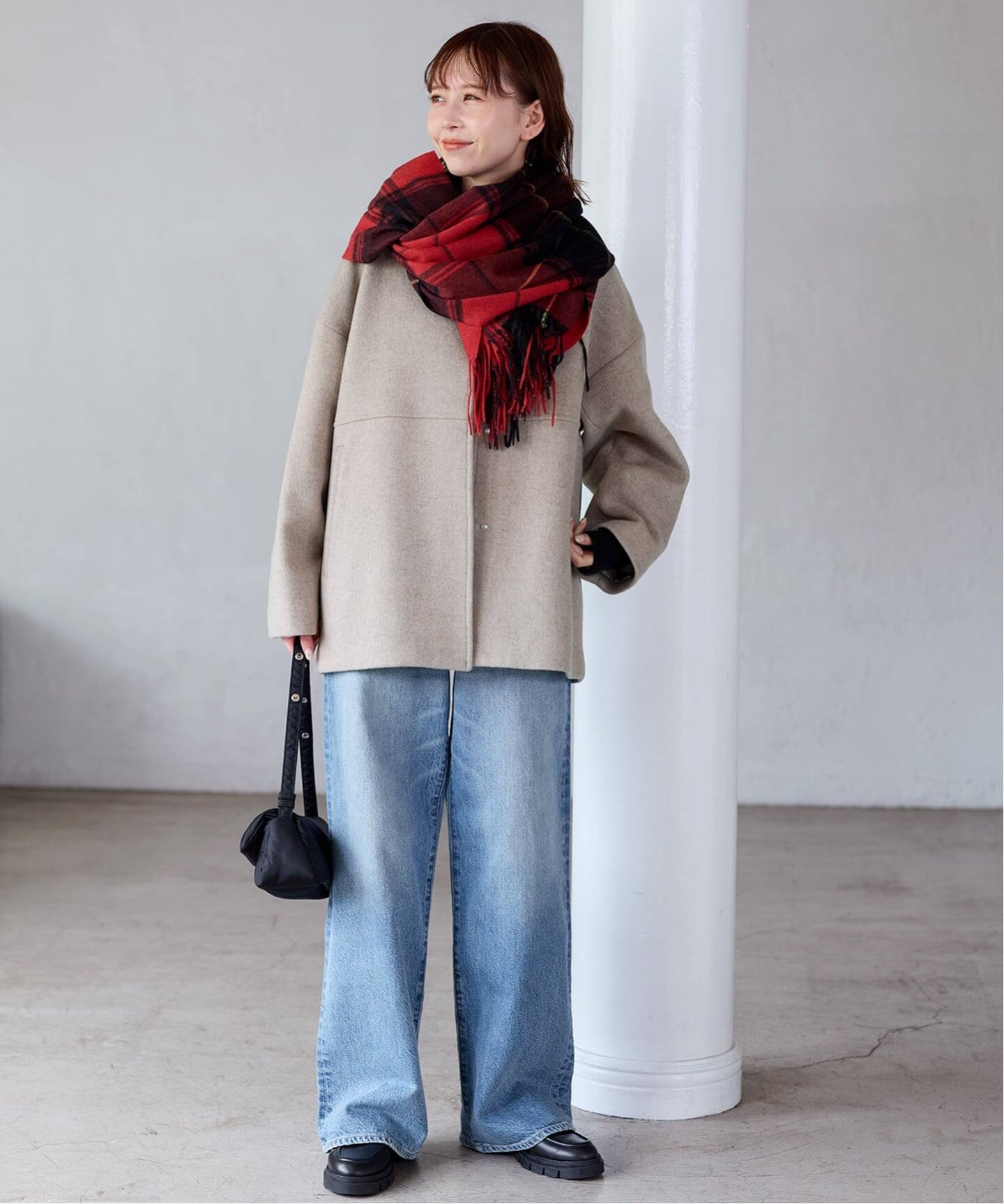 追加4》スーパー140ビーバーノーカラーショートコート（ノーカラー