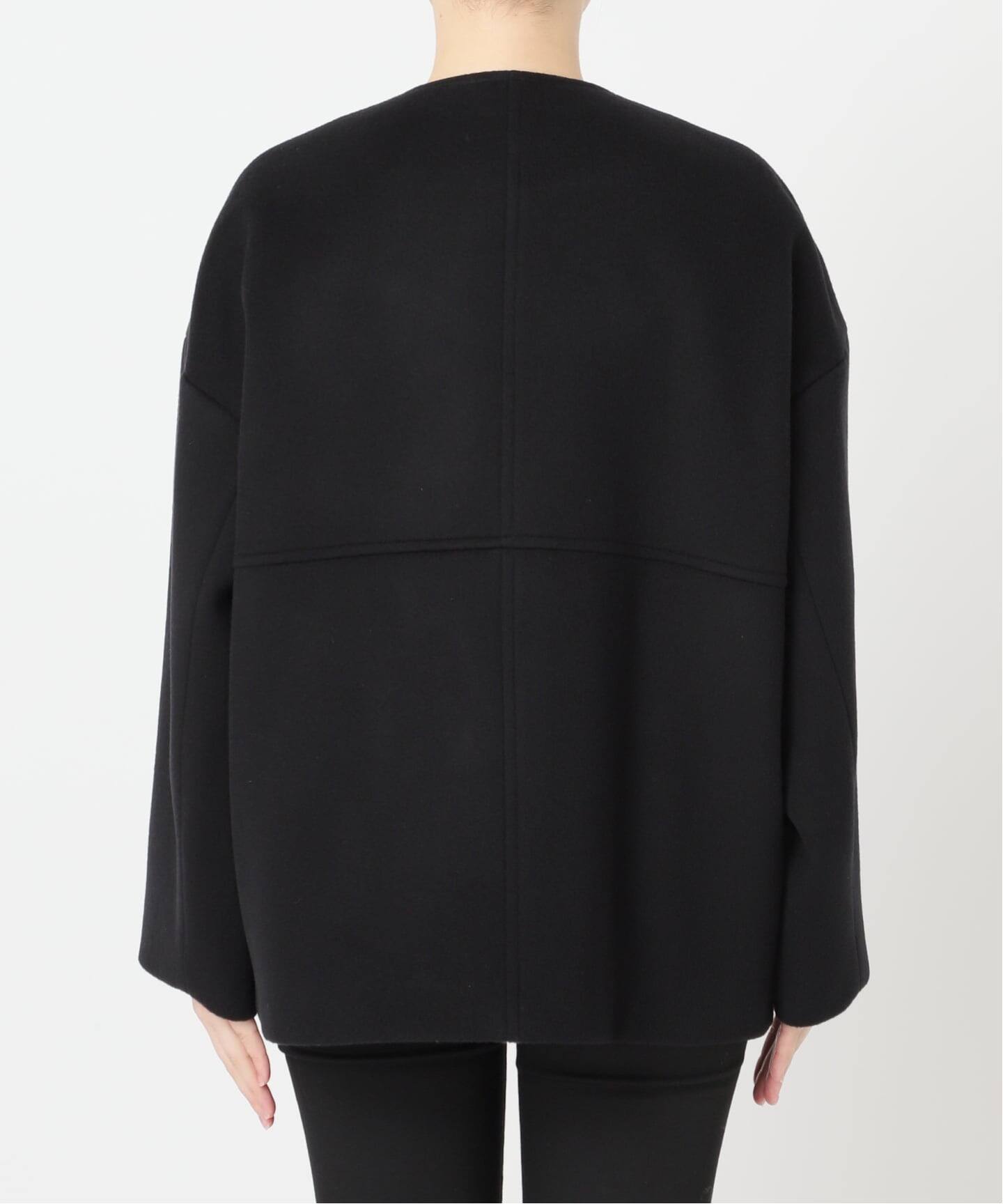 追加4》スーパー140ビーバーノーカラーショートコート（ノーカラー