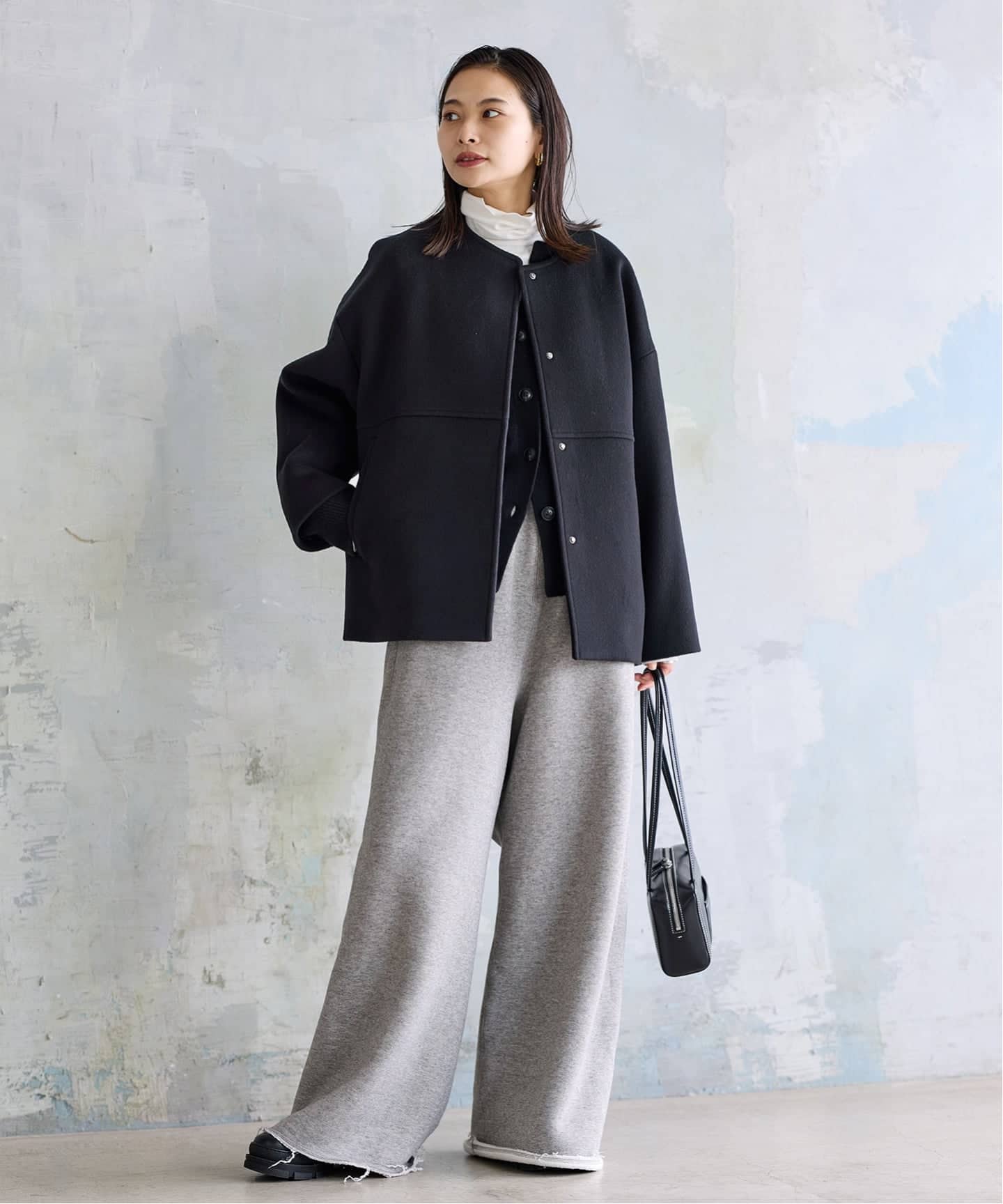 追加5》スーパー140ビーバーノーカラーショートコート（ノーカラー