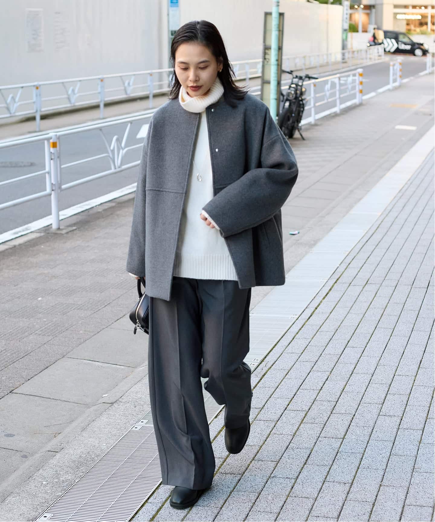 追加5》スーパー140ビーバーノーカラーショートコート（ノーカラー