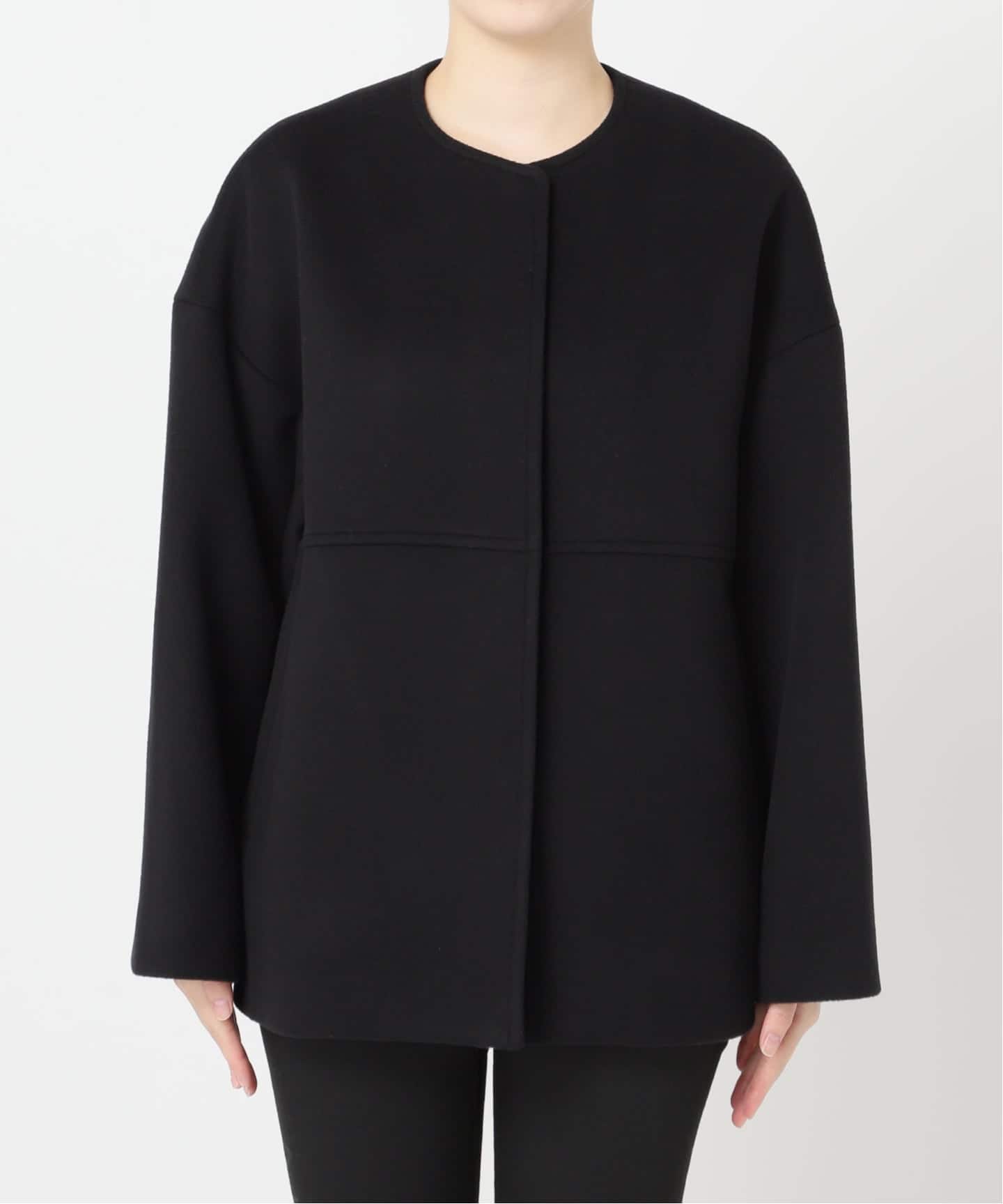 追加5》スーパー140ビーバーノーカラーショートコート（ノーカラー