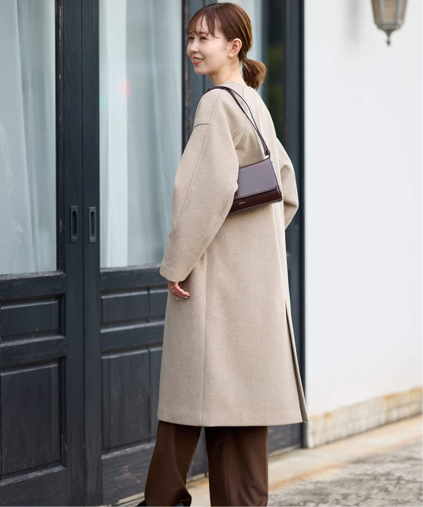 追加》スーパー140ビーバーノーカラーコート（ノーカラーコート