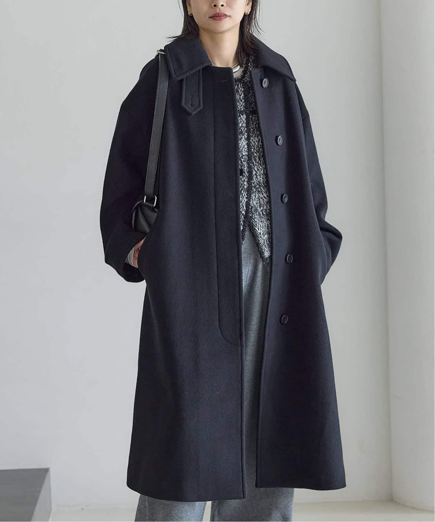 スーパー140ビーバーステンカラーコート　ブラック　新品未使用 追加》スーパー140ビーバーステンカラーコート（JOURNAL STANDARD