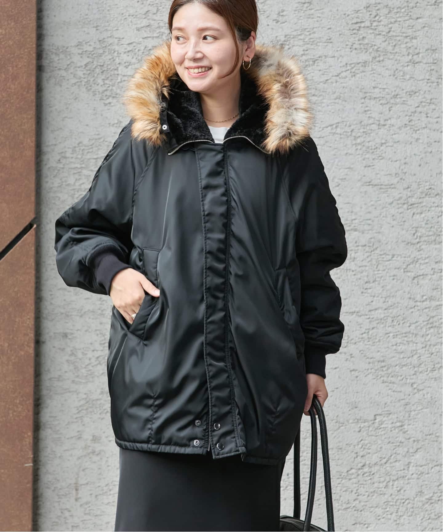 未使用品 試着のみTICCAキーチャーム付きロングN2B JOURNAL STANDARD｜【TICCA / ティッカ】キーチャームツキ