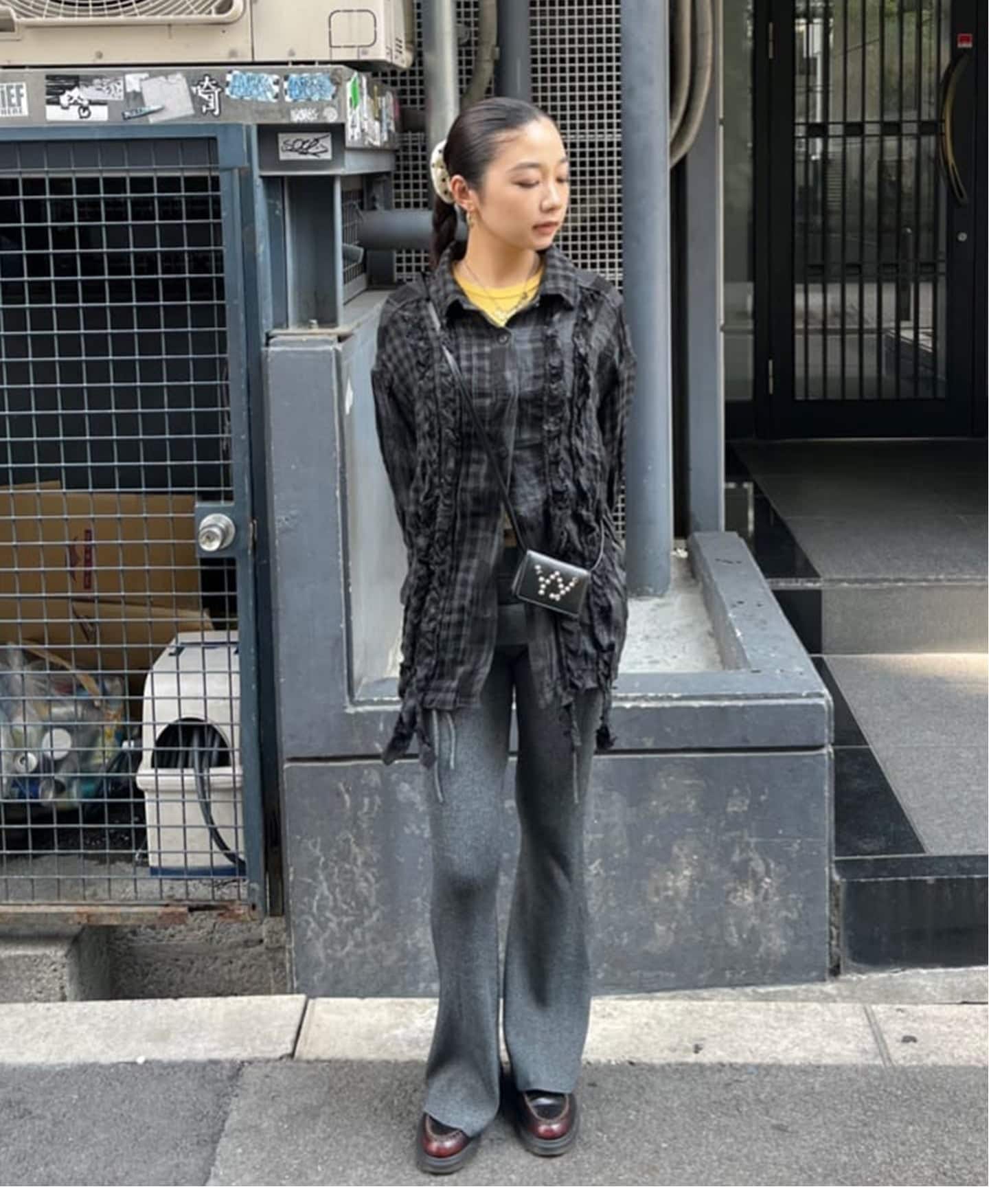 OPEN YY / オープンワイワイ】CRINKLED RUFFLE SHIRT YY253ST004