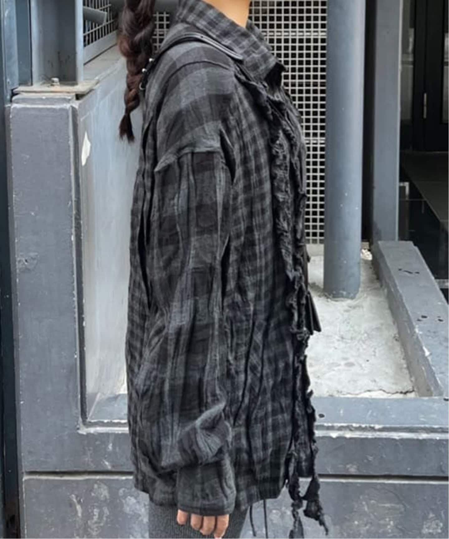 OPEN YY / オープンワイワイ】CRINKLED RUFFLE SHIRT YY253ST004