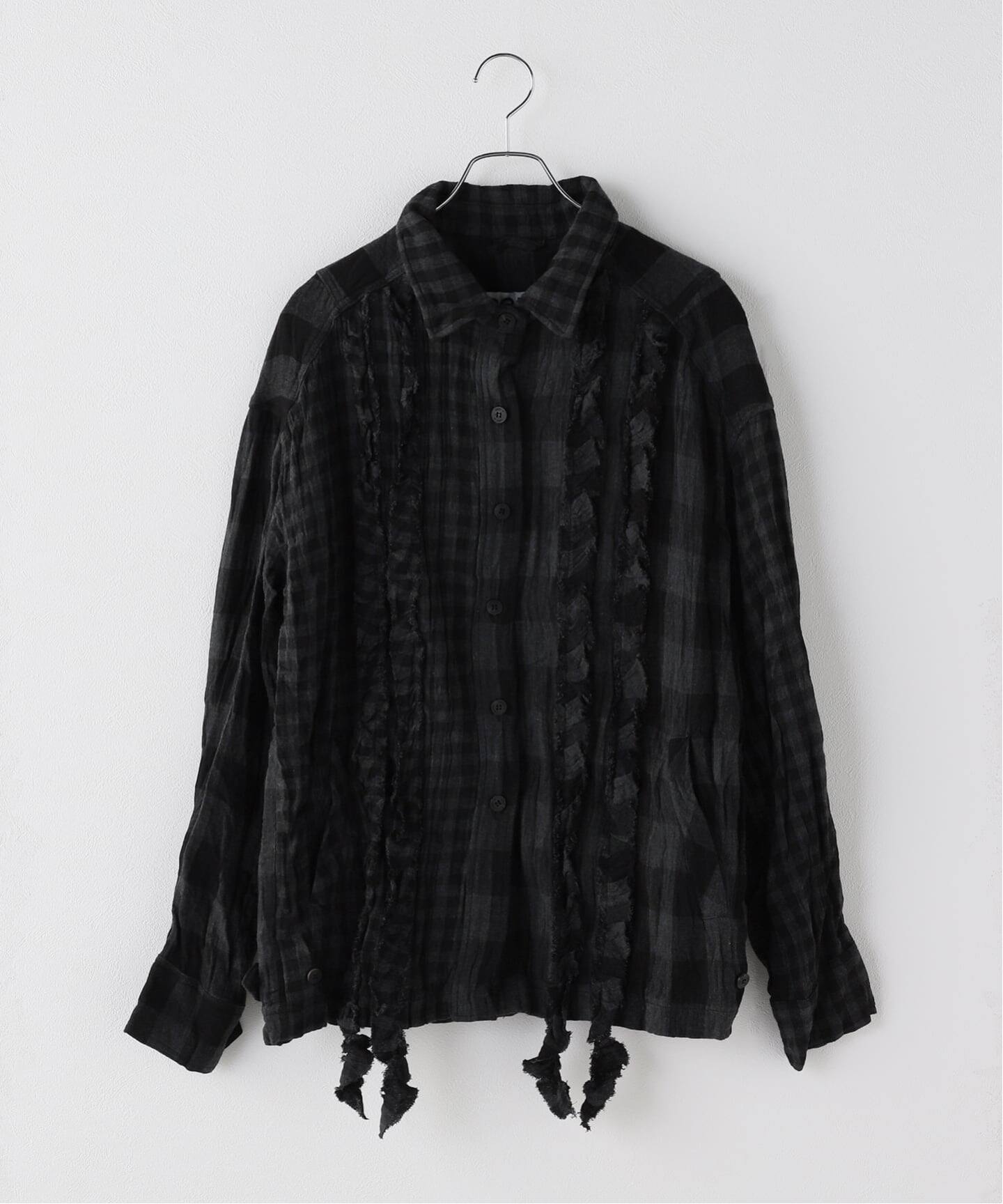 OPEN YY / オープンワイワイ】CRINKLED RUFFLE SHIRT YY253ST004