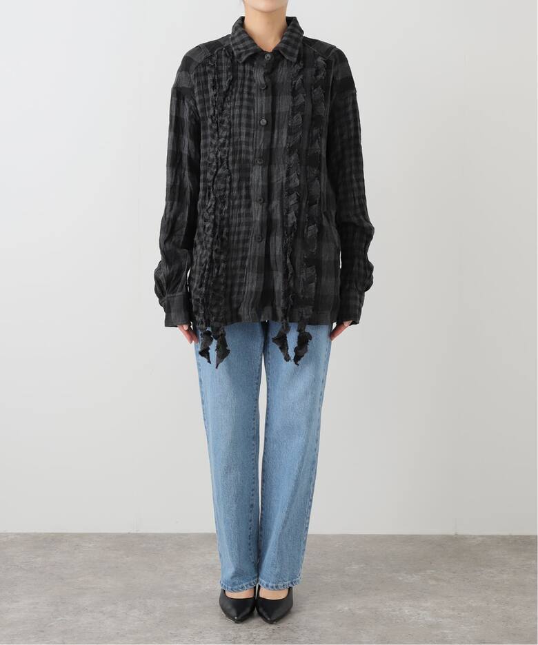 OPEN YY / オープンワイワイ】CRINKLED RUFFLE SHIRT YY253ST004 