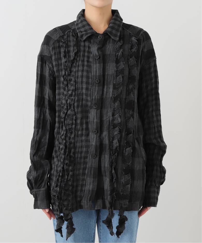 OPEN YY / オープンワイワイ】CRINKLED RUFFLE SHIRT YY253ST004 