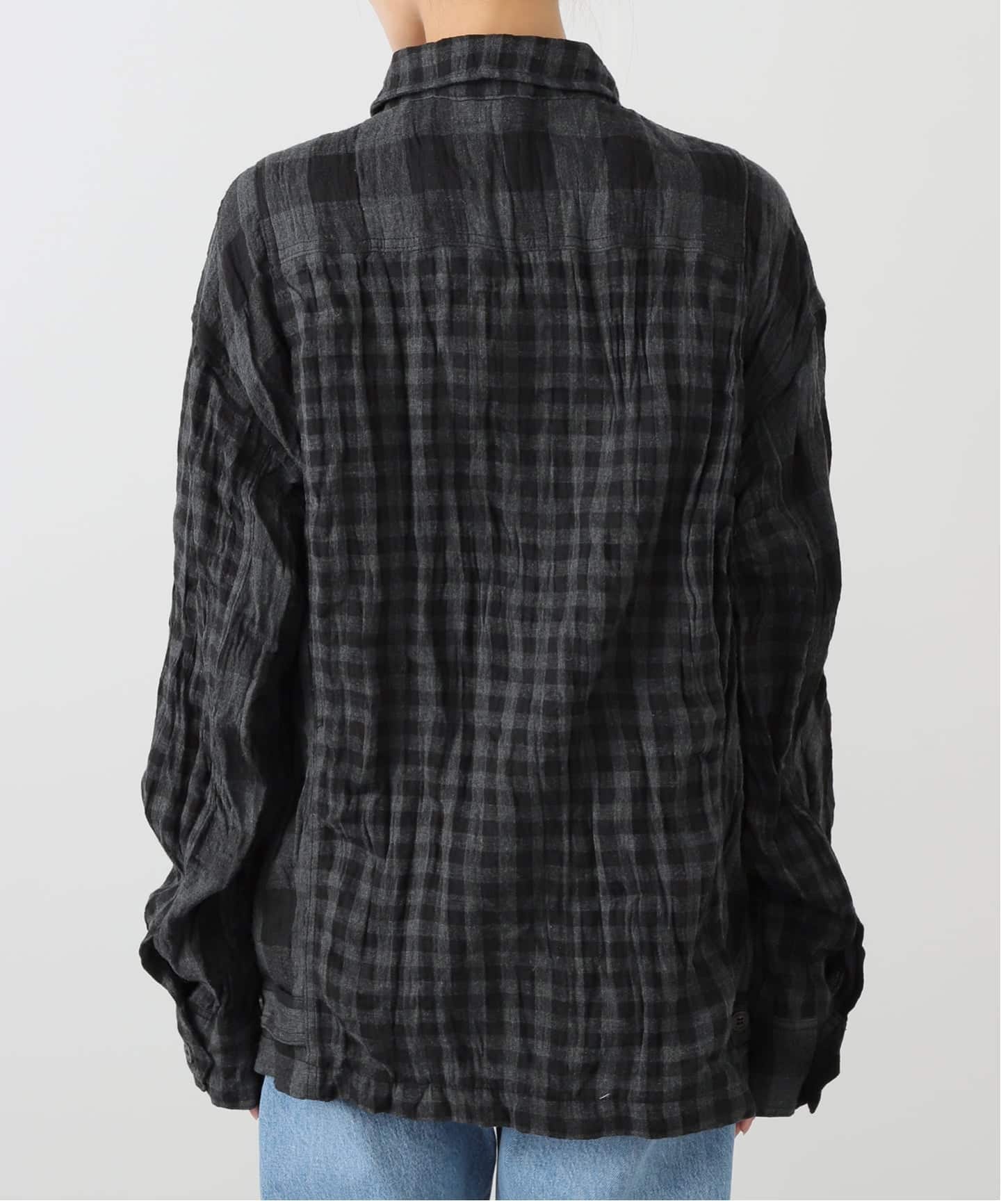 OPEN YY / オープンワイワイ】CRINKLED RUFFLE SHIRT YY253ST004