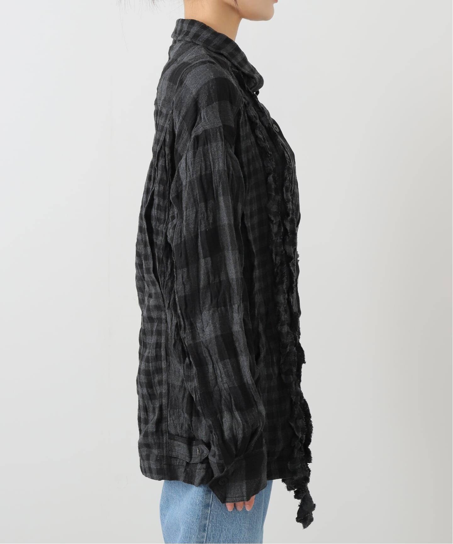 OPEN YY / オープンワイワイ】CRINKLED RUFFLE SHIRT YY253ST004