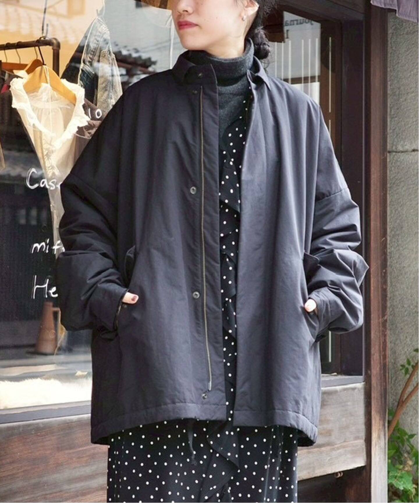 ウェザー スタンドカラーハーフコート（その他ブルゾン／アウター