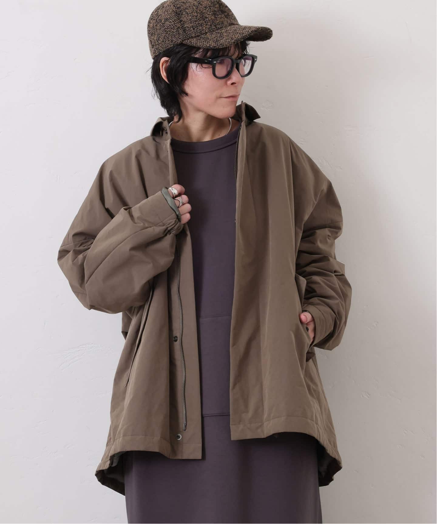 ウェザー スタンドカラーハーフコート（その他ブルゾン／アウター