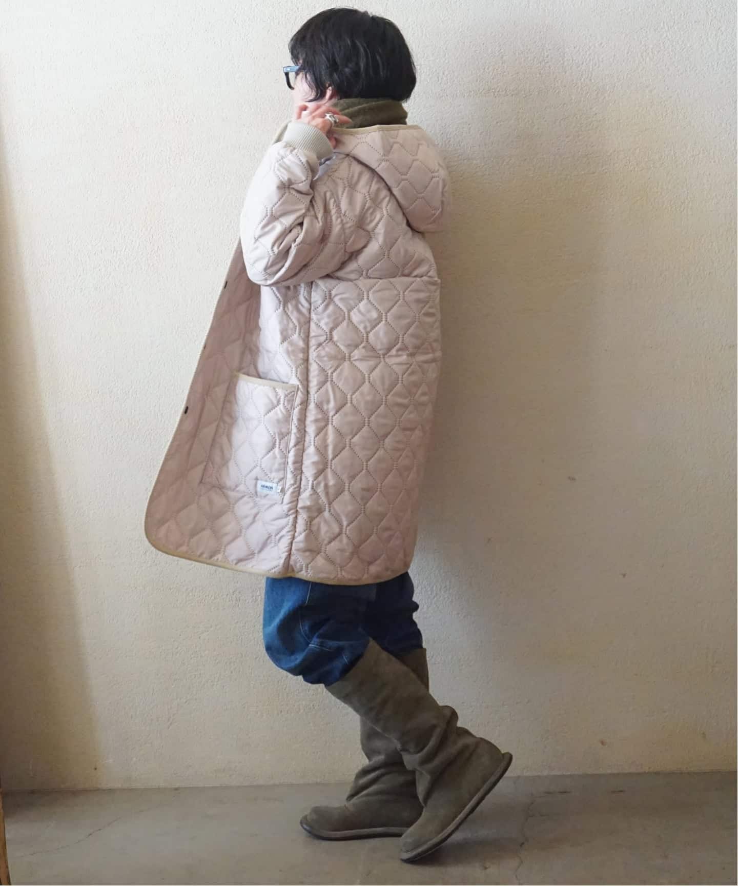 ARMEN】OVERSIZED HOODED COAT（中綿・キルティング）｜journal