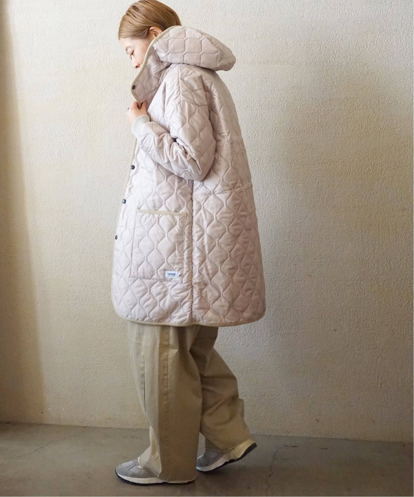 ARMEN】OVERSIZED HOODED COAT（中綿・キルティング）｜journal