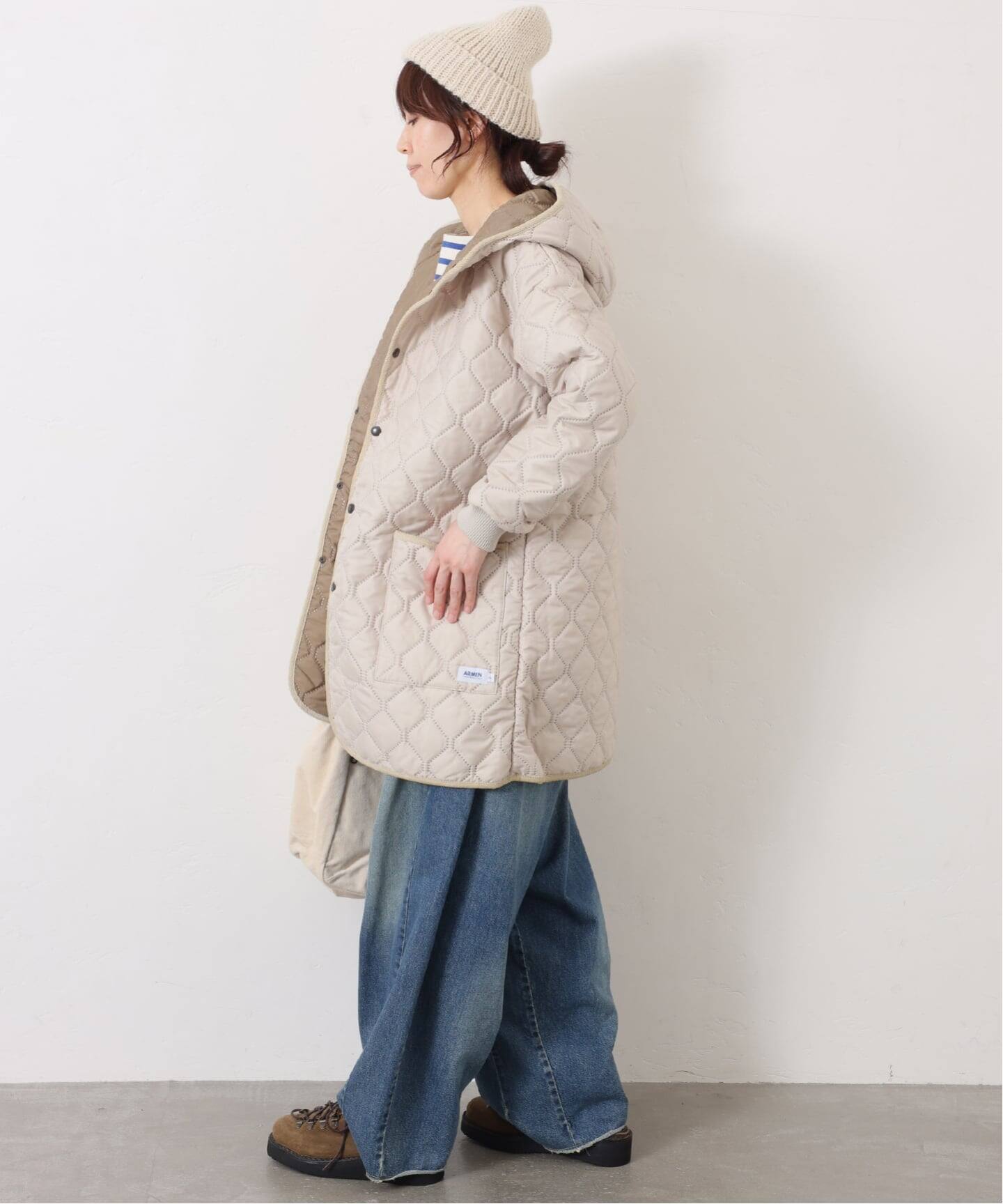 ARMEN】OVERSIZED HOODED COAT（中綿・キルティング）｜journal