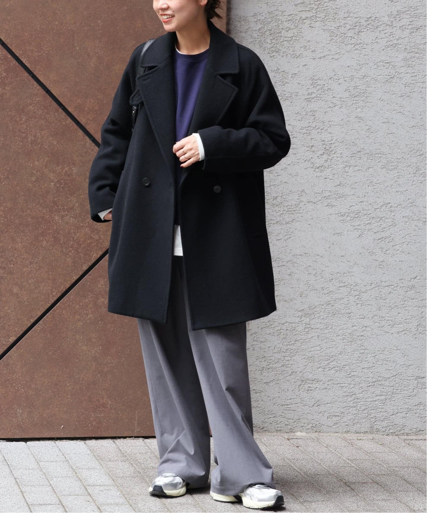 尾州ウールモッサWブレストハーフコート WEB限定追加予約2》尾州ウールモッサWブレストハーフコート