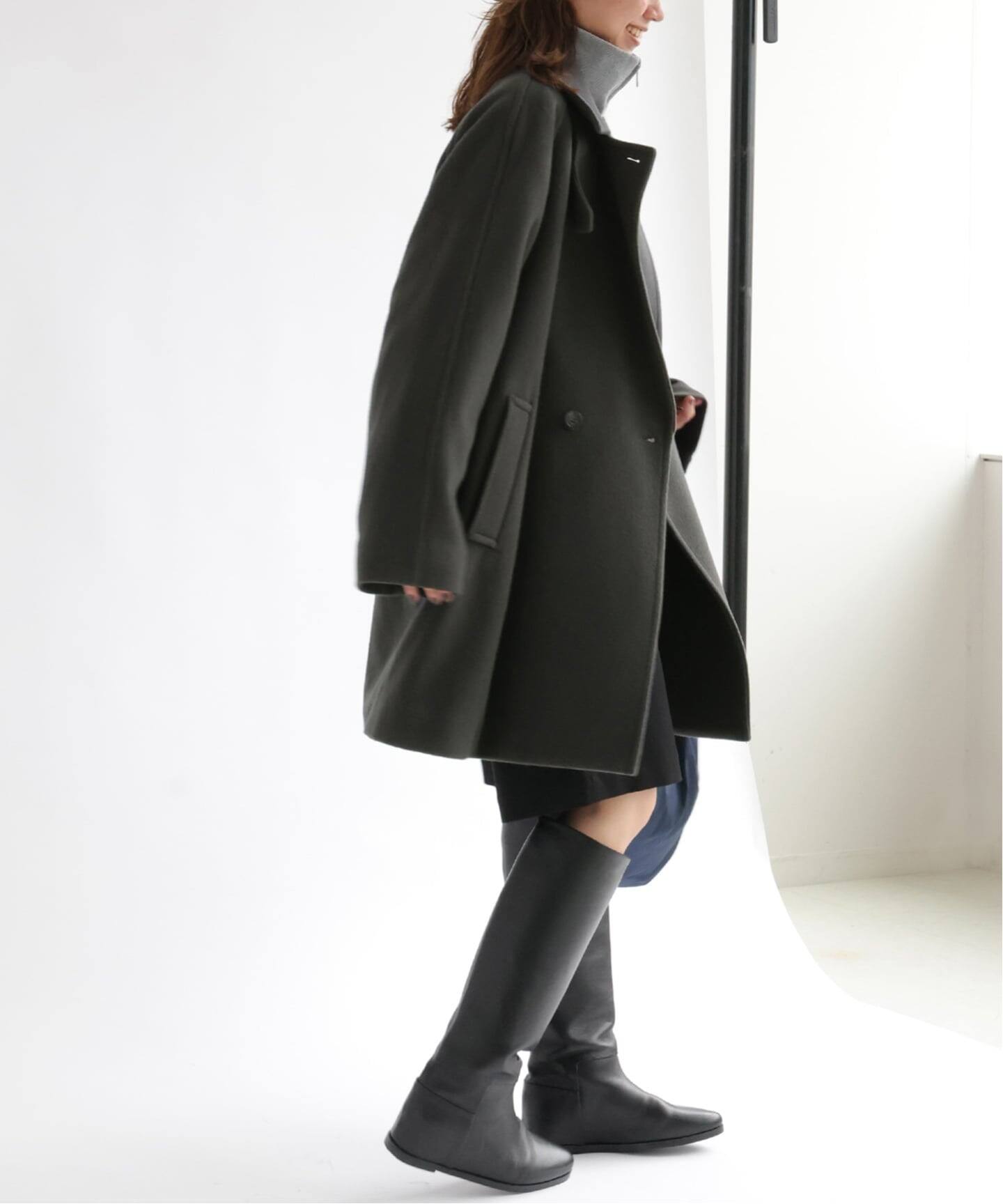 尾州ウールモッサWブレストハーフコート WEB限定追加予約2》尾州ウールモッサWブレストハーフコート