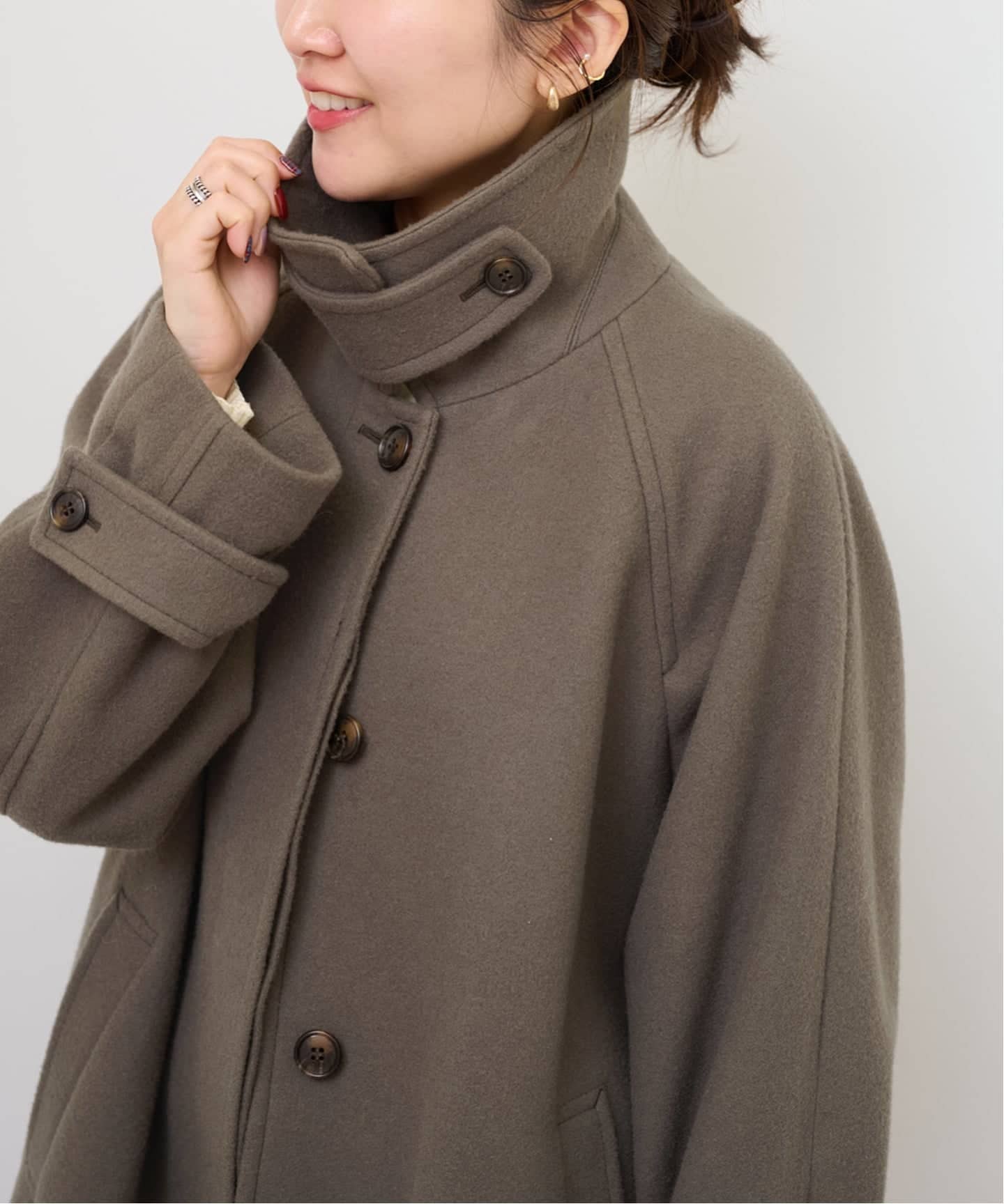 尾州ウールスーパー100ステンカラーコート（ステンカラーコート