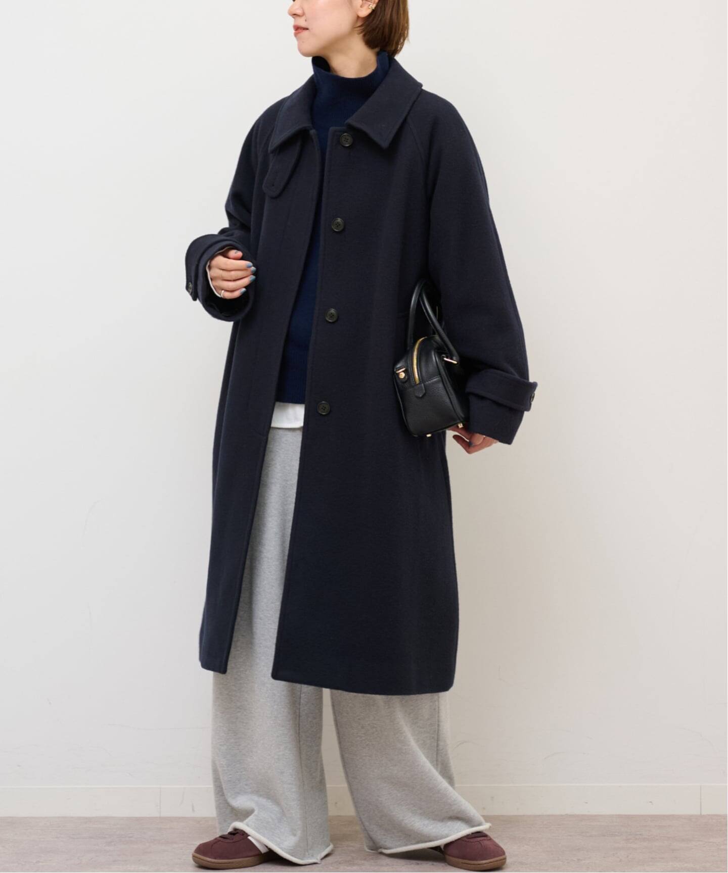 尾州ウールスーパー100ステンカラーコート（ステンカラーコート