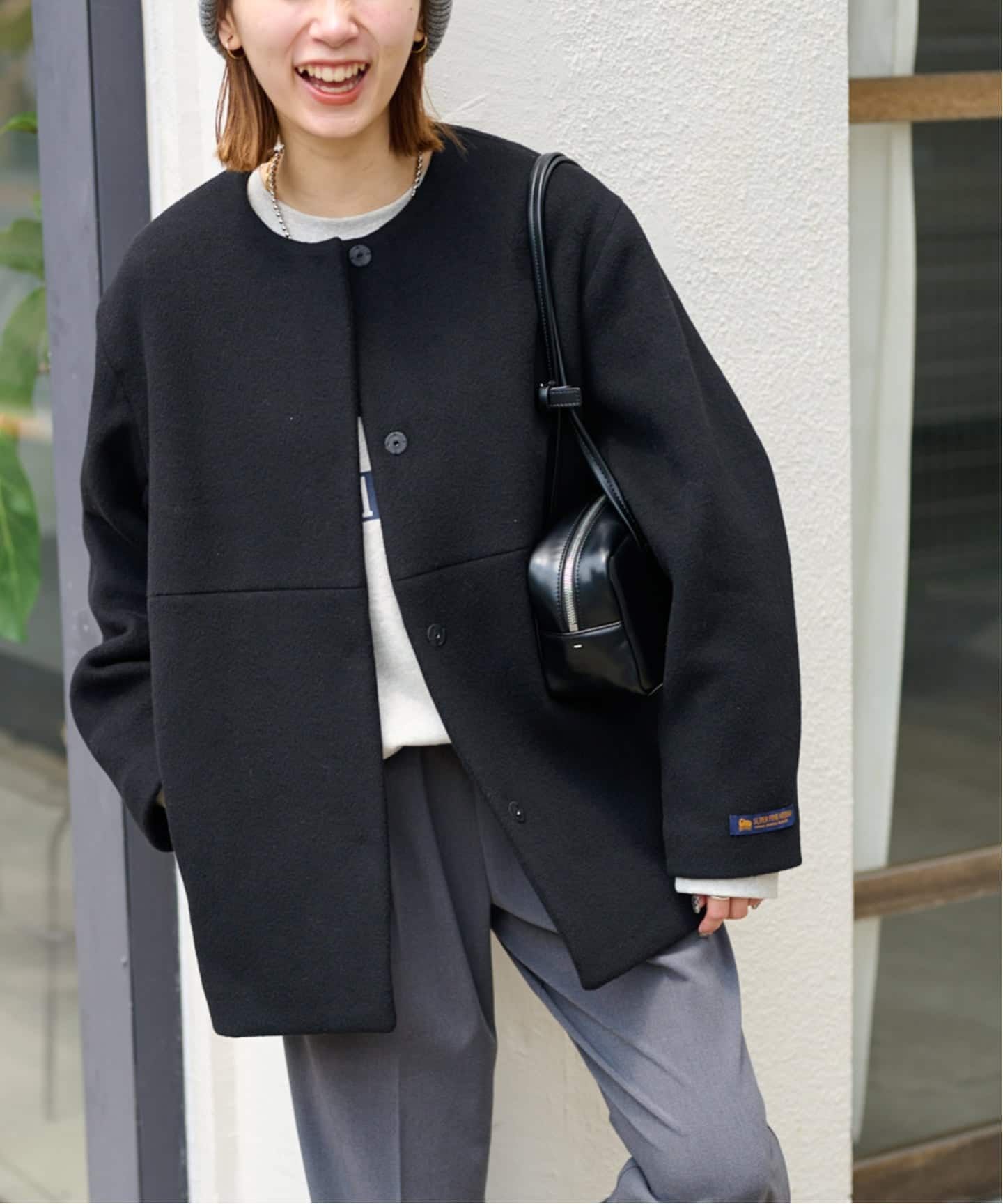 JOURNAL STANDARD スーパーファインビーバークルーネックコート34 JOURNAL STANDARD relume（ジャーナルスタンダード レリューム