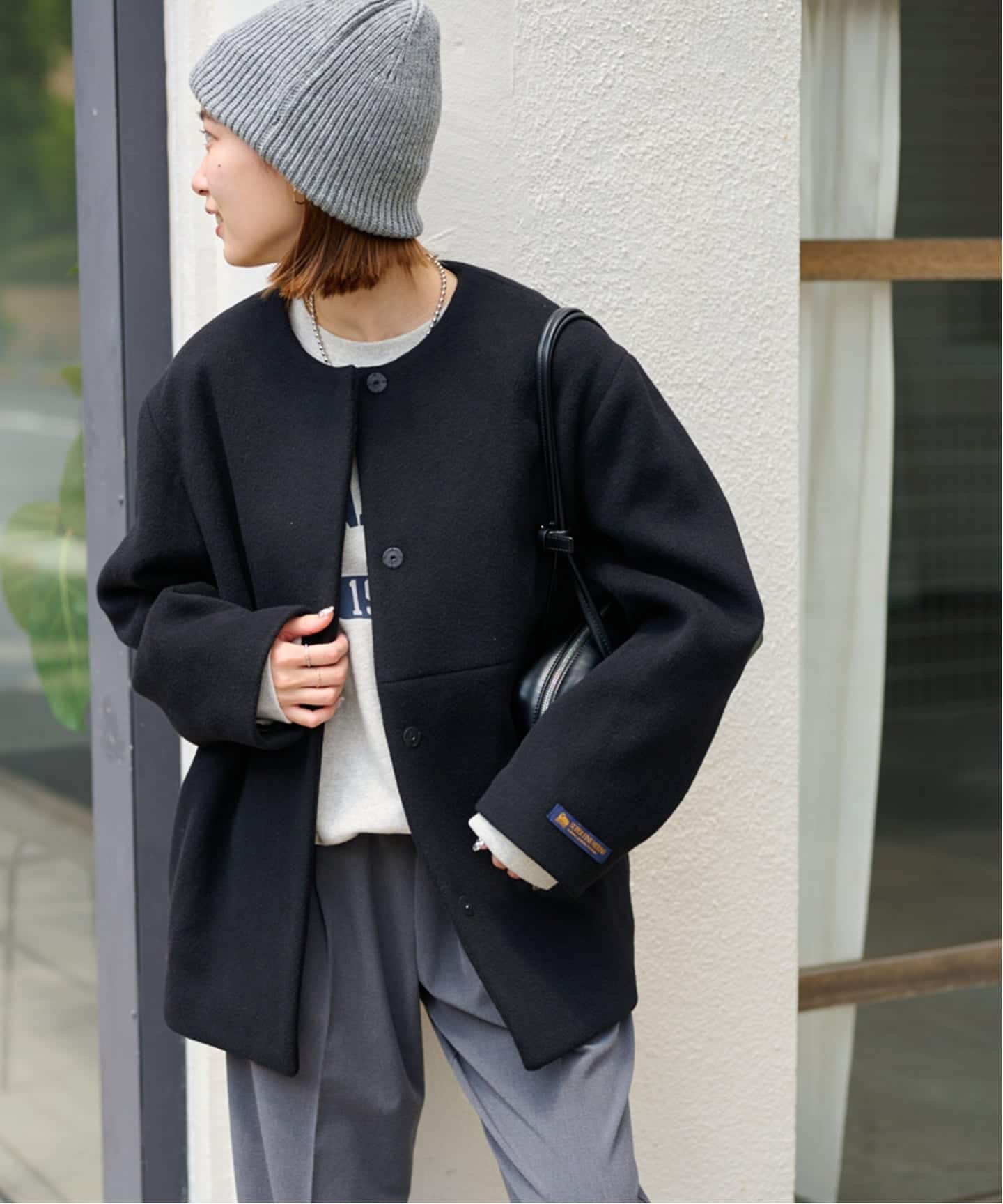 JOURNAL STANDARD スーパーファインビーバークルーネックコート34 JOURNAL STANDARD relume（ジャーナルスタンダード レリューム