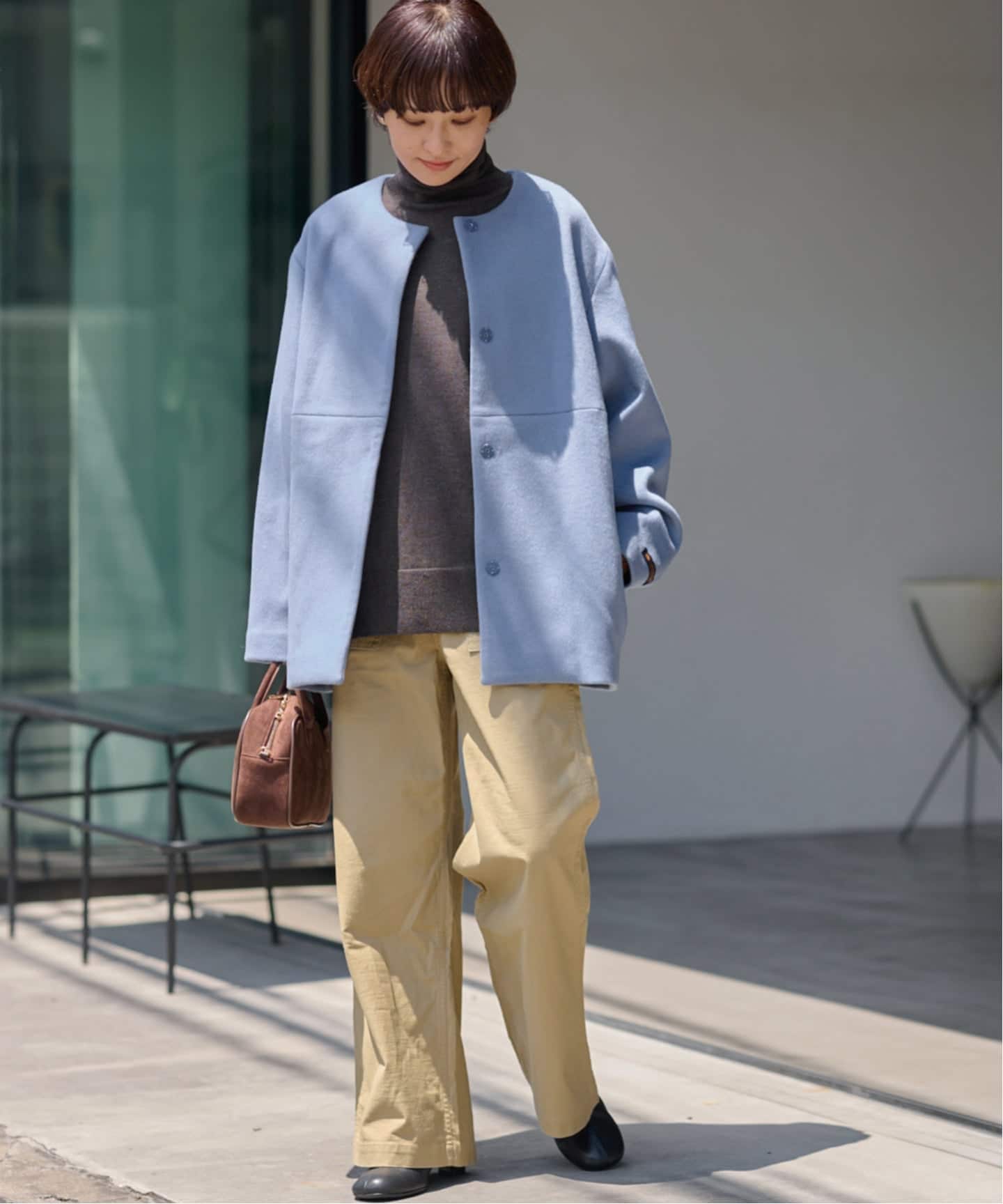 RELUME☆スーパーファインビーバークルーネックコート☆ブラック☆34 JOURNAL STANDARD relume｜《追加》スーパーファインビーバークルー