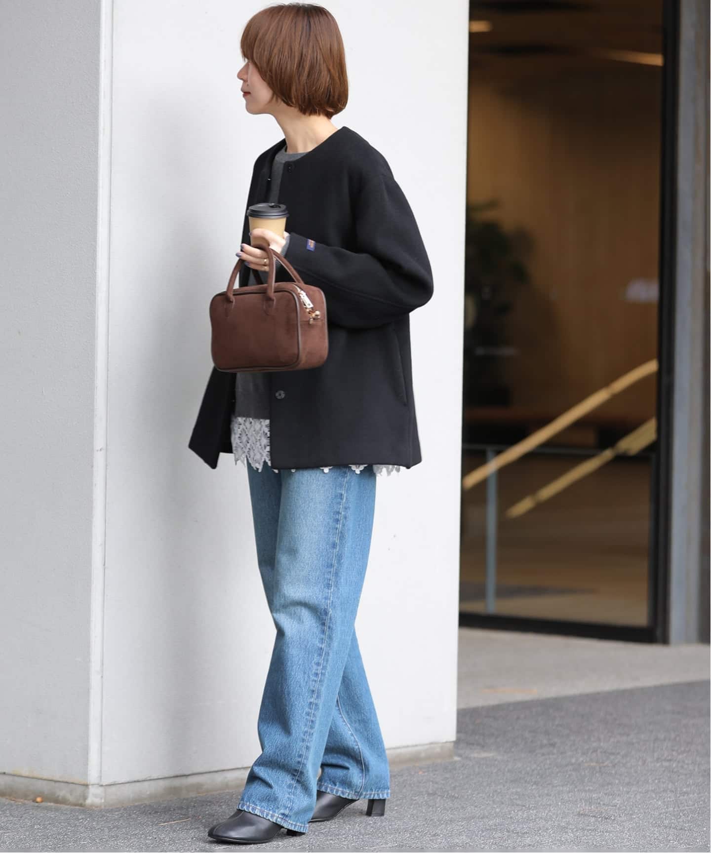 追加2》スーパーファインビーバークルーネックコート（ノーカラー