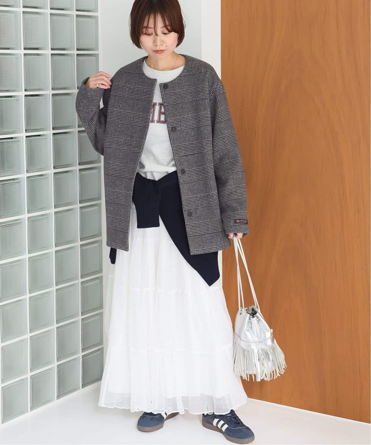 追加2》スーパーファインビーバークルーネックコート（ノーカラー