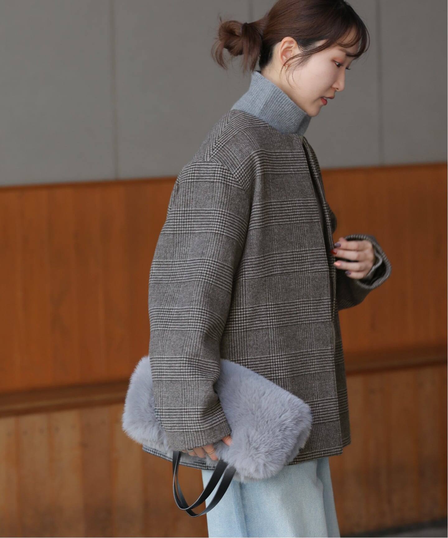 追加2》スーパーファインビーバークルーネックコート（ノーカラー