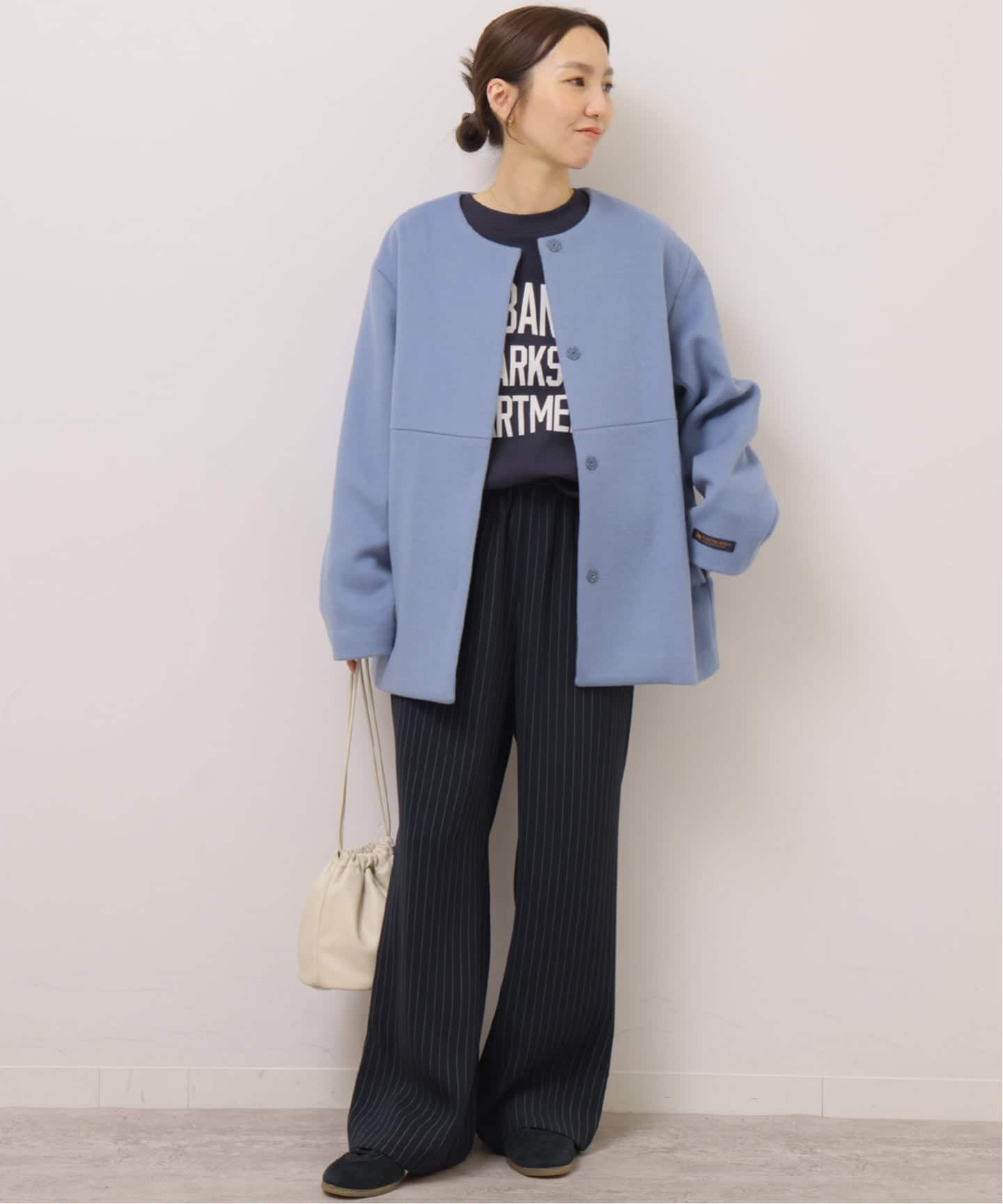 追加2》スーパーファインビーバークルーネックコート（ノーカラー