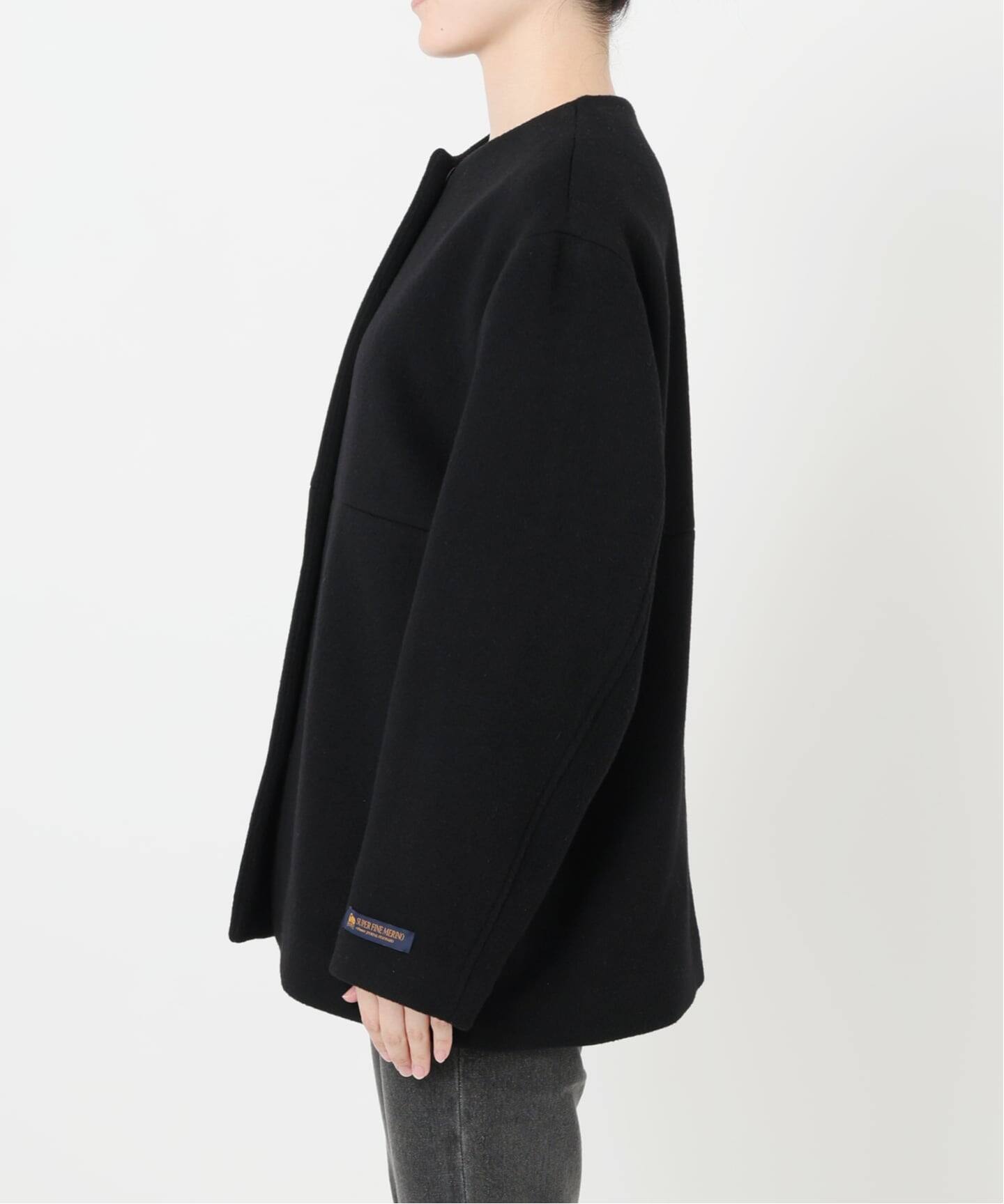 追加2》スーパーファインビーバークルーネックコート（ノーカラー